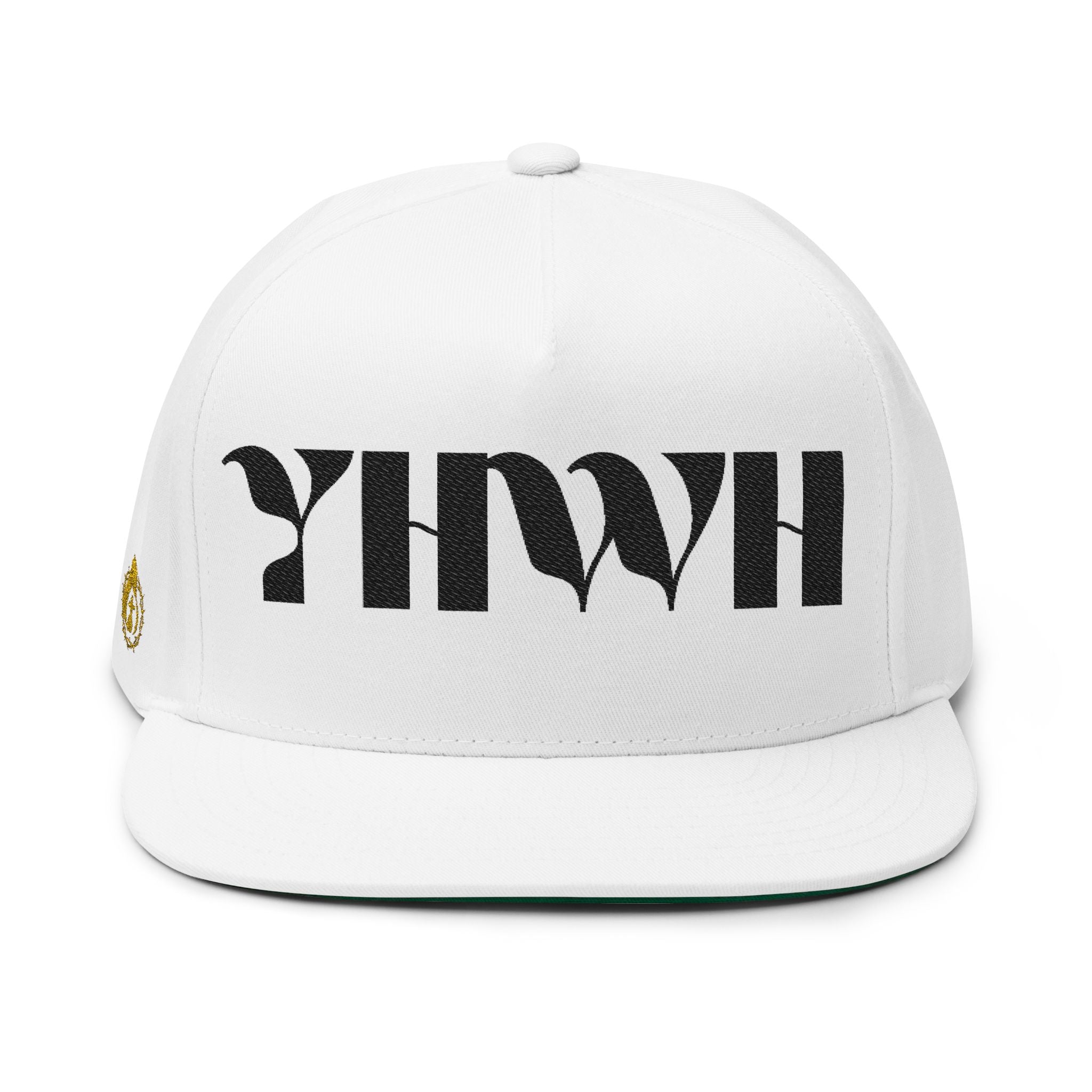 Signature Series "YHWH" (Black) Flat Bill Snap Back (Triple Embroidered)