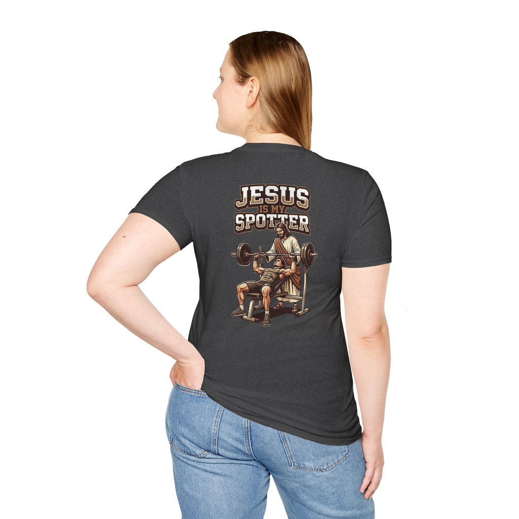 "Jesus Is My Spotter" (Design on Back/Logo on Front)