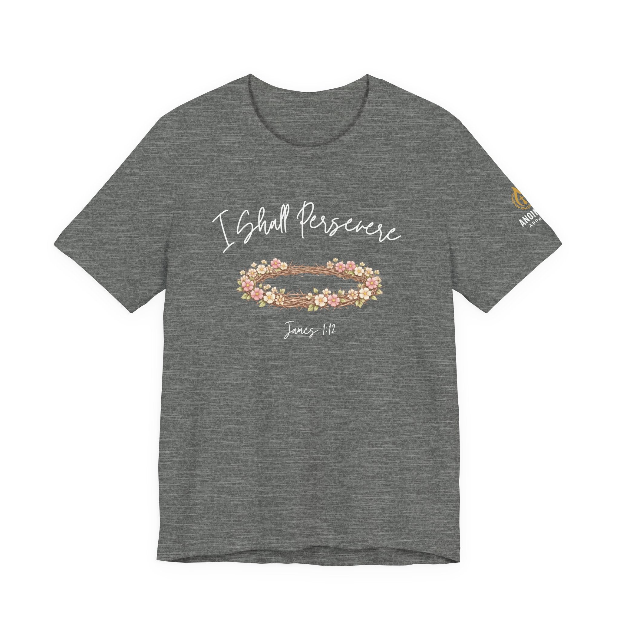 James 1:12 - "Crown of Life" (Ladies) (Design on Front/Logo on Sleeve)