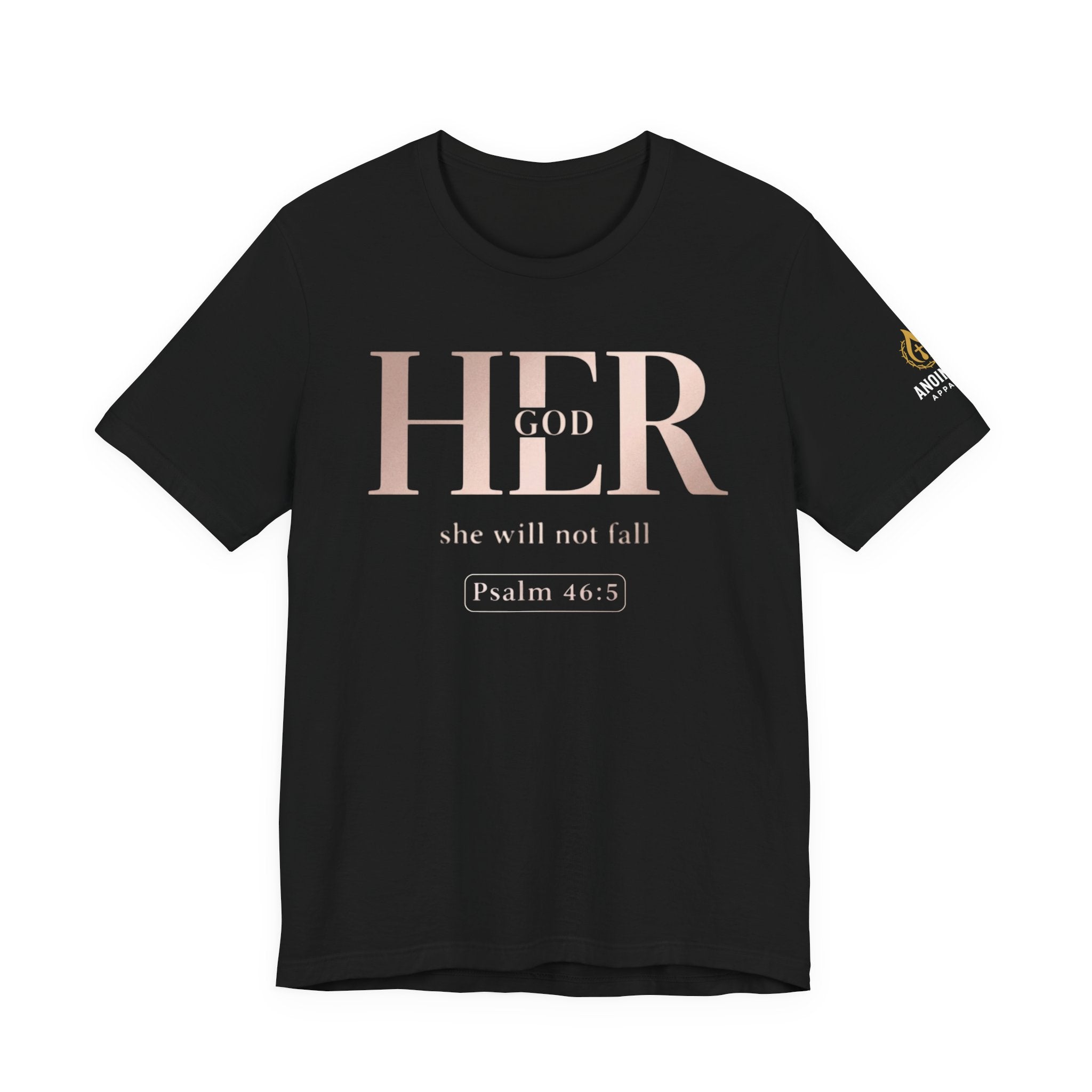 Psalm 46:5 - "God is Within Her" (Ladies) (Design on Front/Logo on Sleeve)