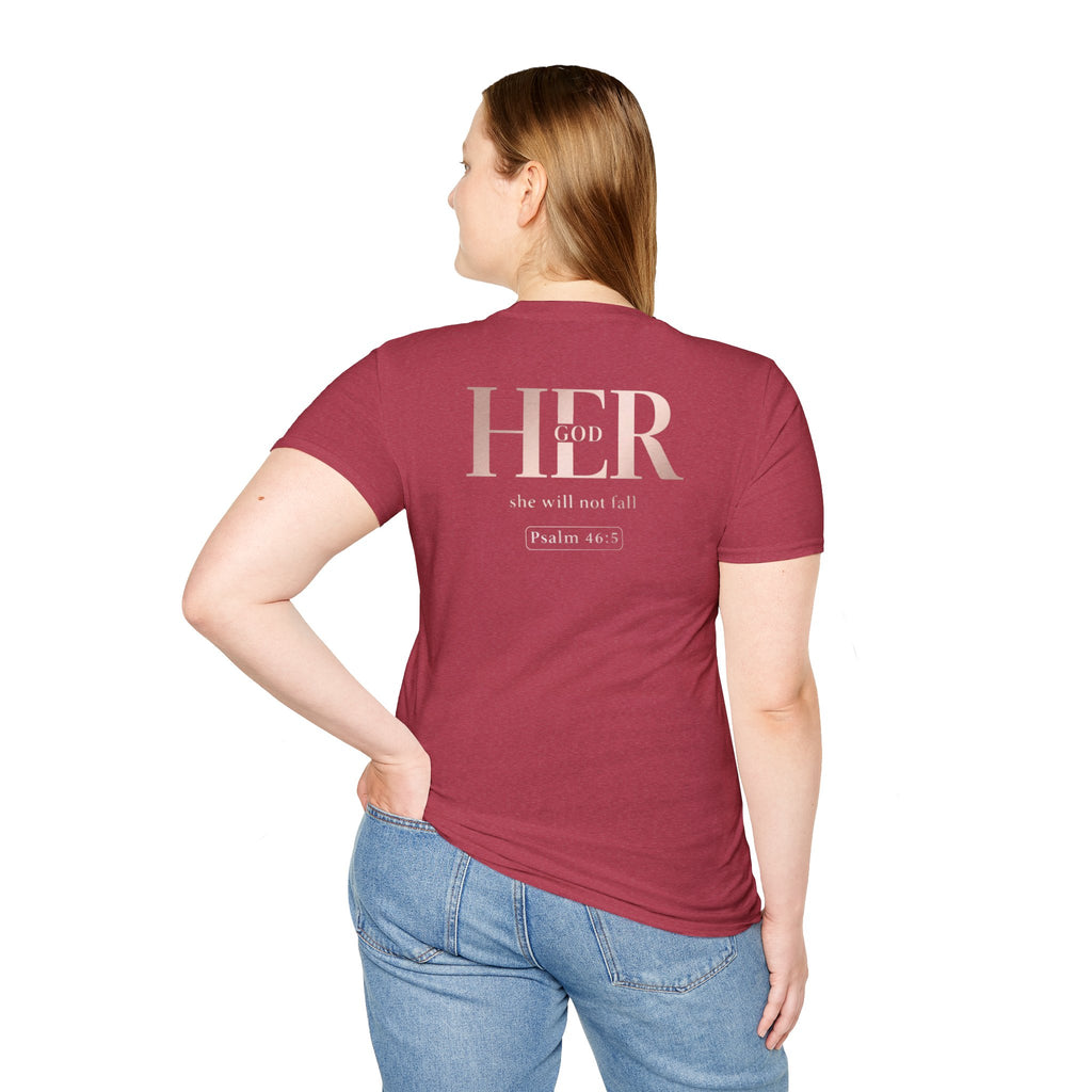Psalm 46:5 - "God is Within Her" (Ladies) (Design on Back/Logo on Front)