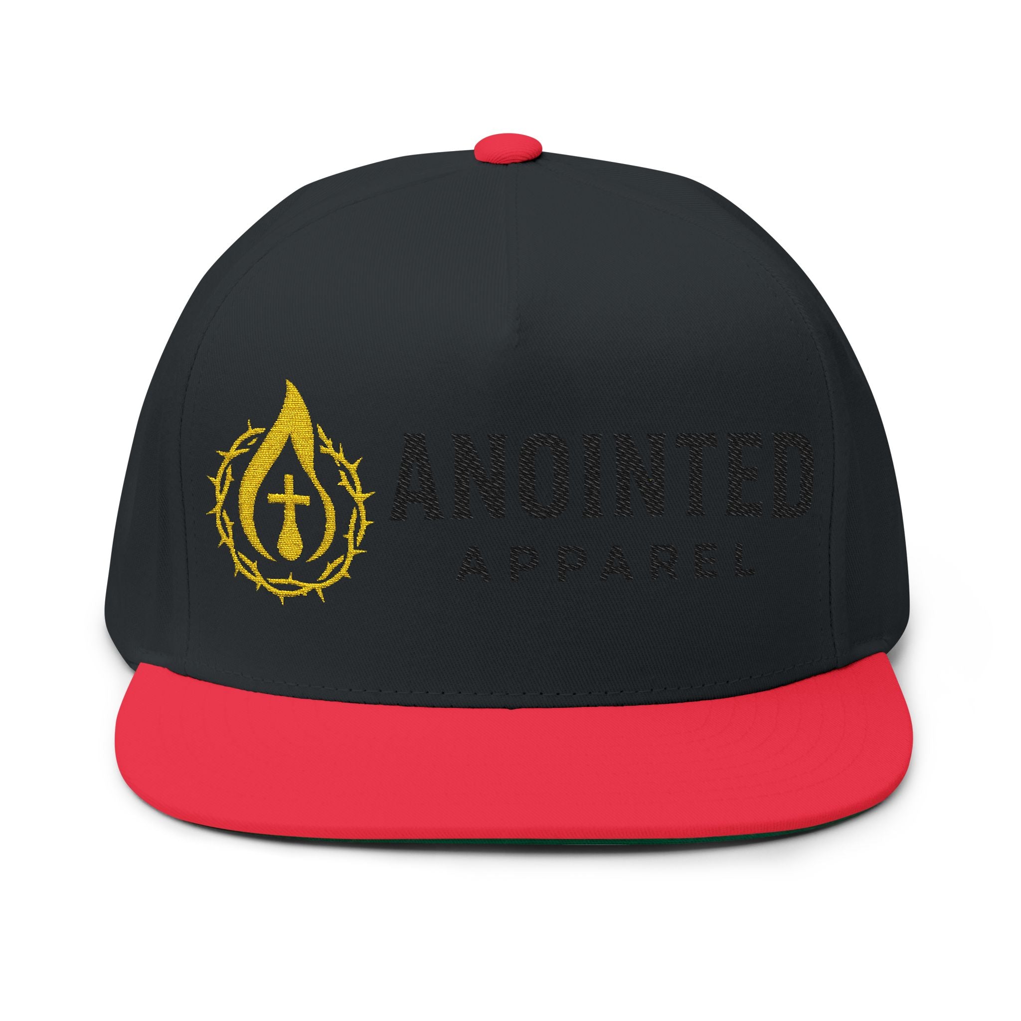 Flat Bill Snapback (Black/No Outline)