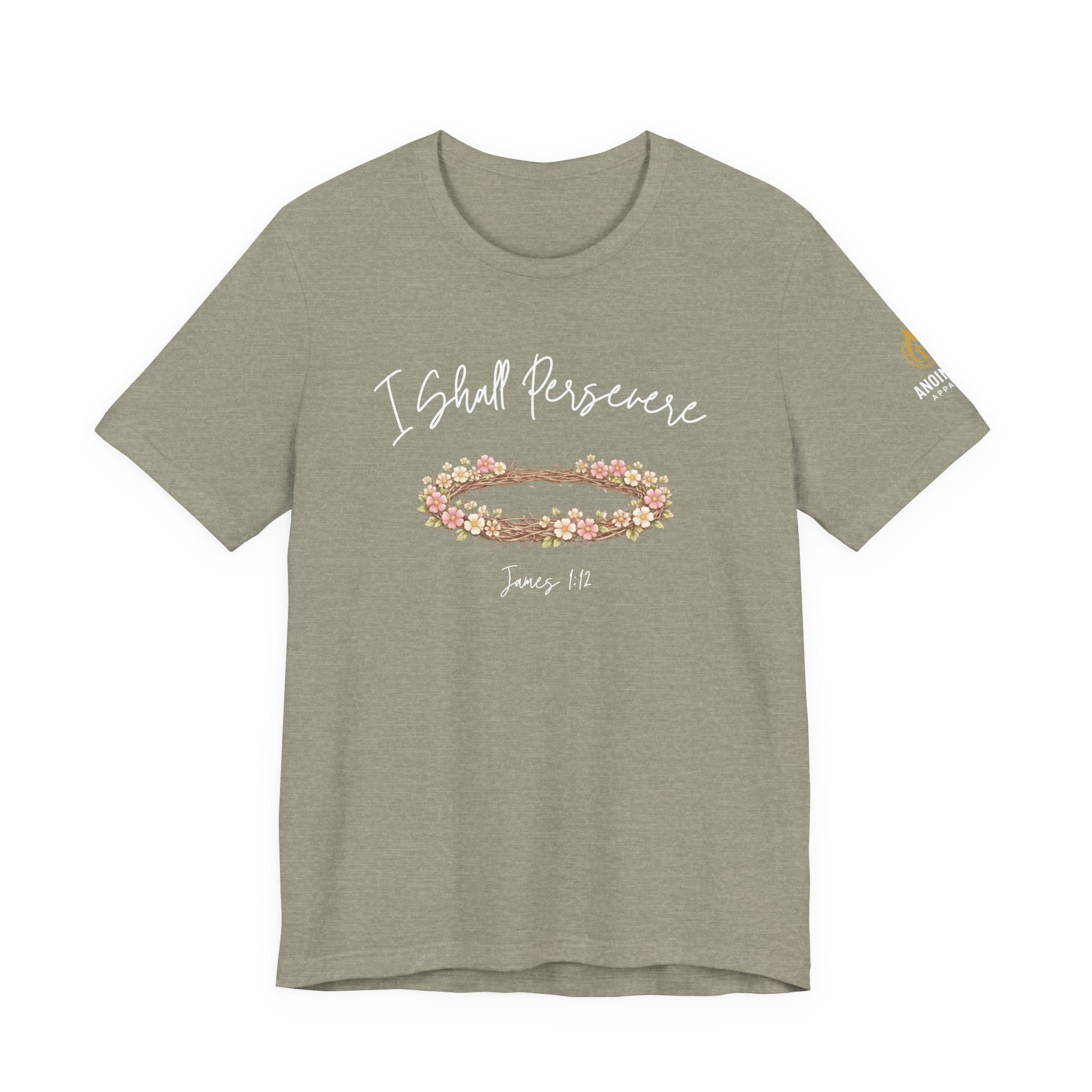 James 1:12 - "Crown of Life" (Ladies) (Design on Front/Logo on Sleeve)