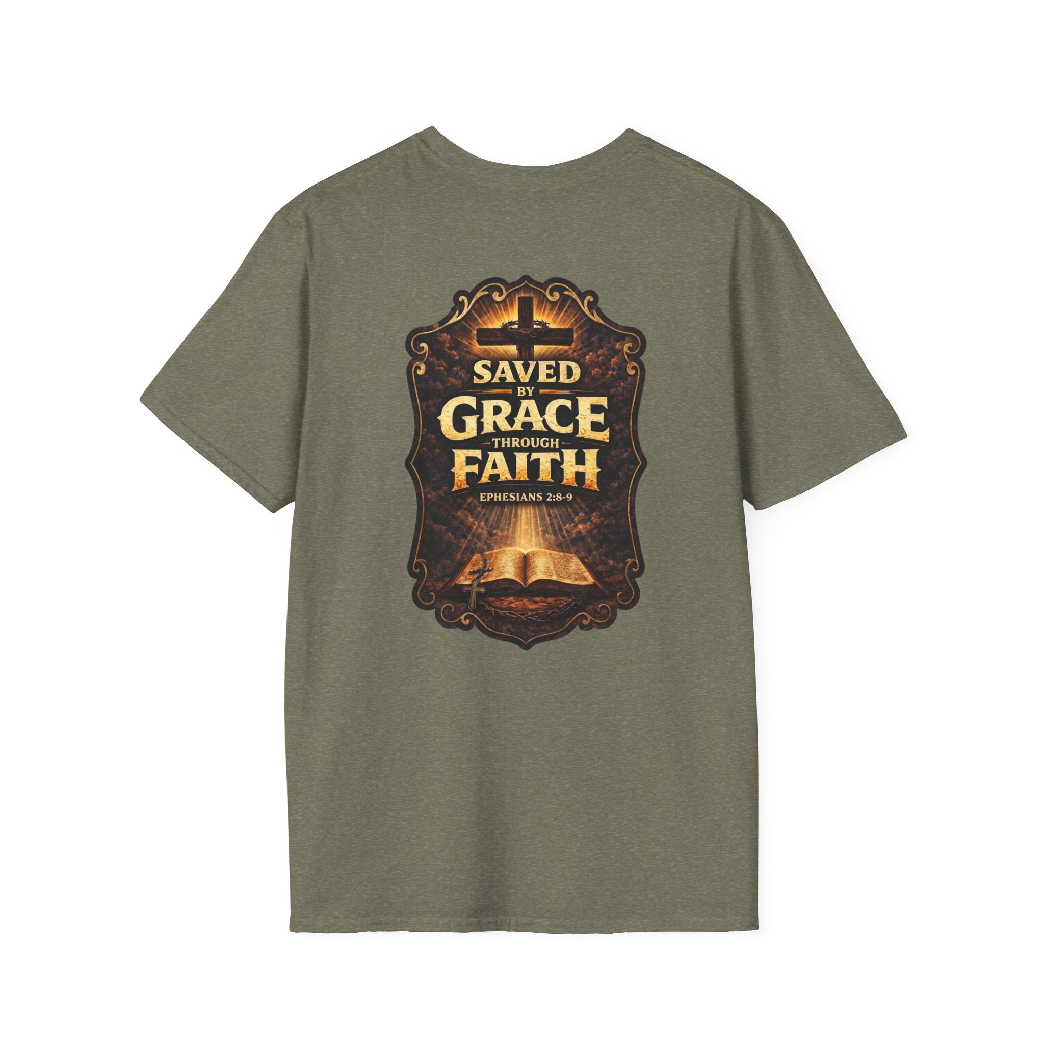 "Saved by Grace" (Design on Back/Logo on Front)