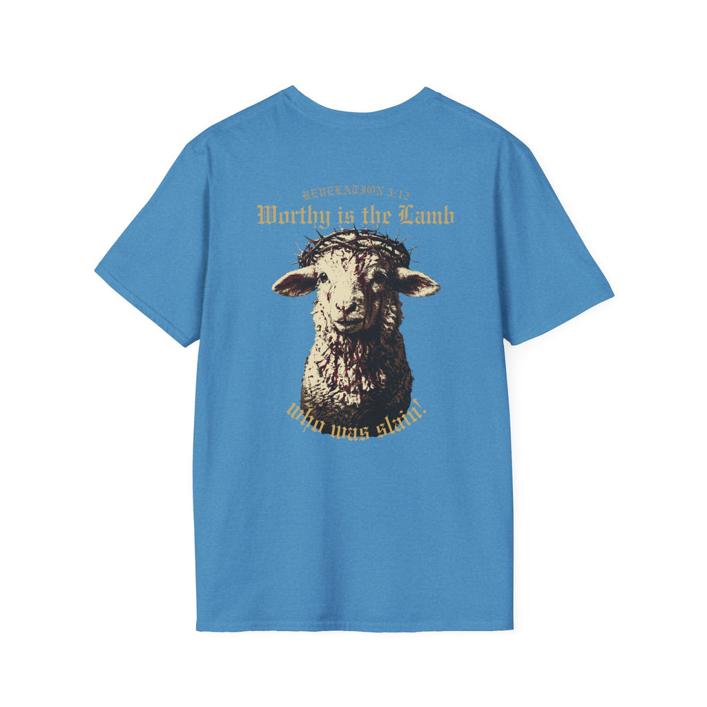 Revelation 5:12 - "Worthy is the Lamb" (Design on Back/Logo on Front)