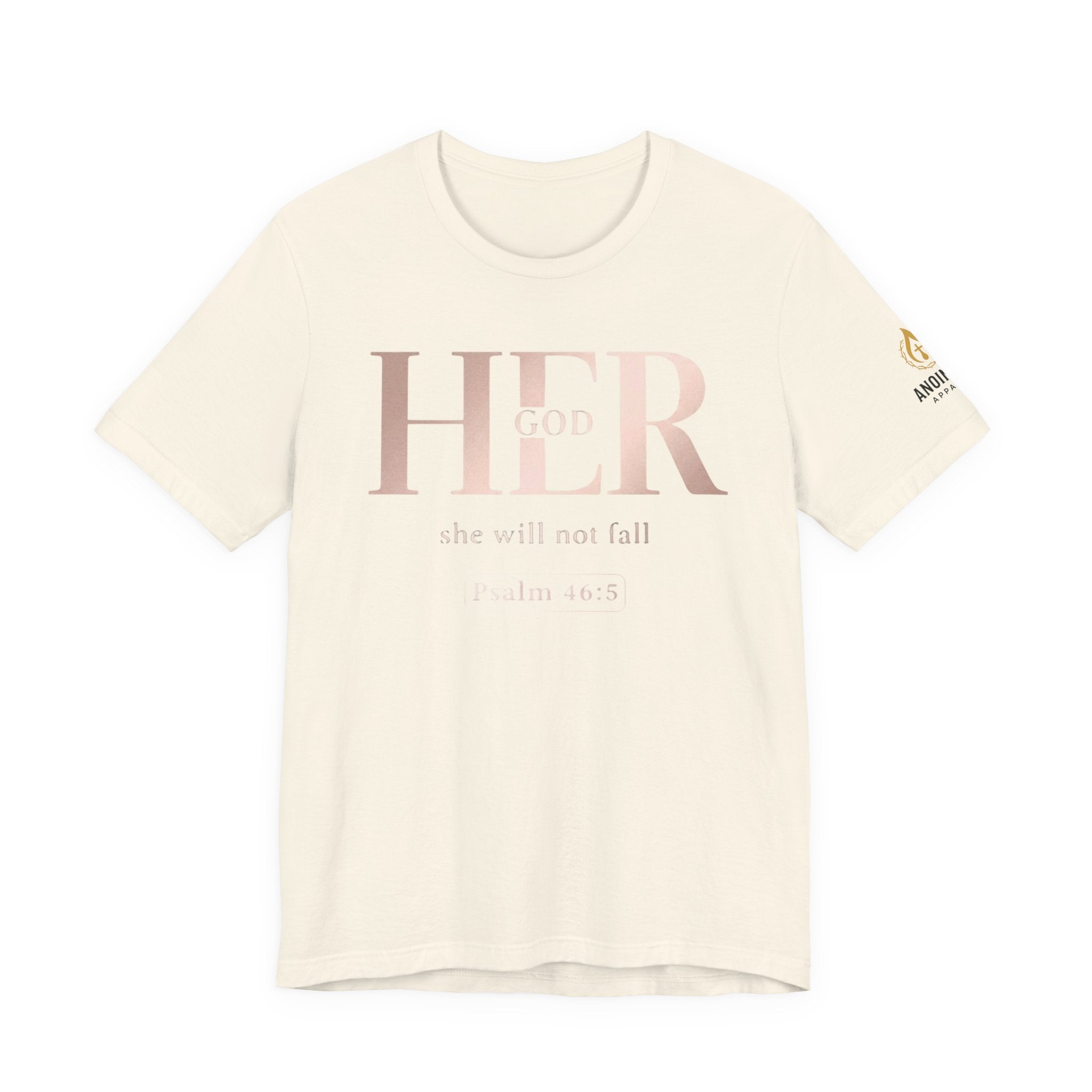 Psalm 46:5 - "God is Within Her" (Ladies) (Design on Front/Logo on Sleeve)