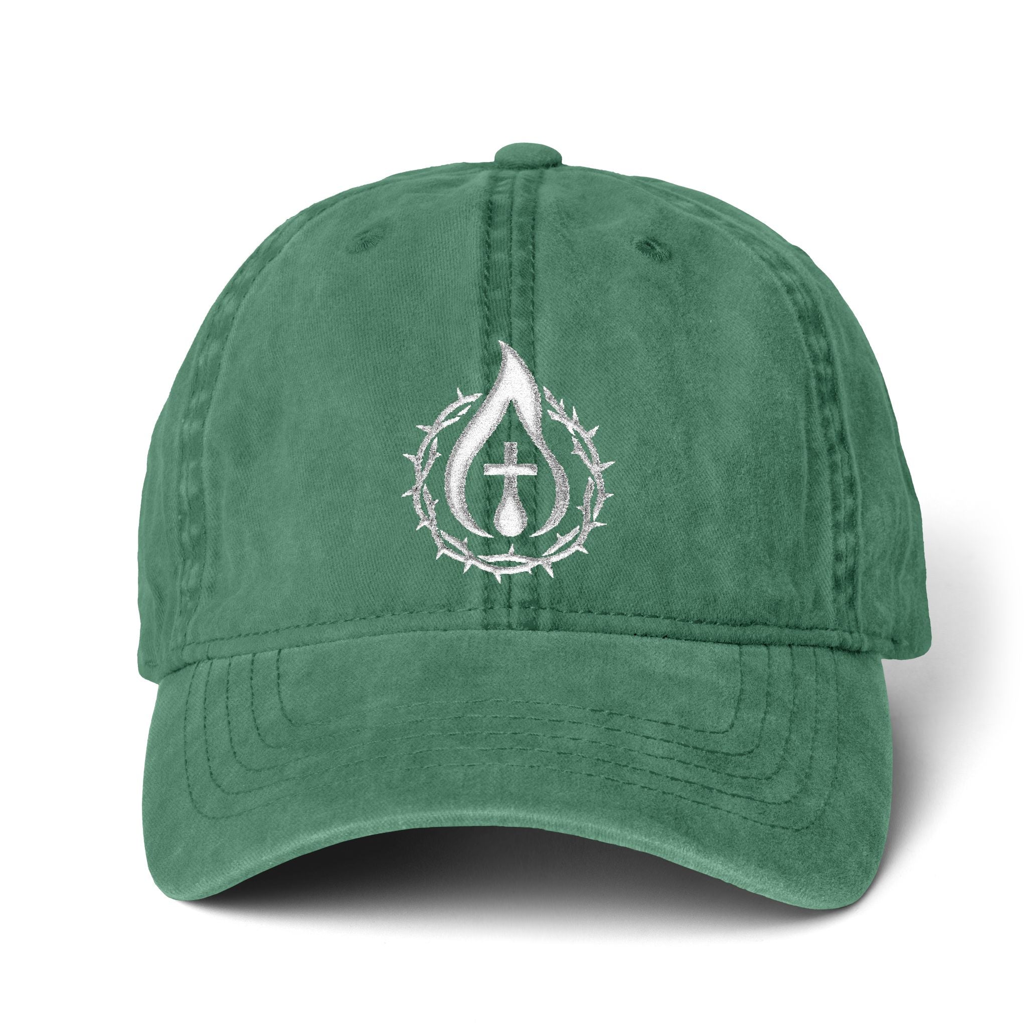 Women's "Anointed" Christian Cap (White Logo) (makeup-resistant w/ concealed ponytail opening)