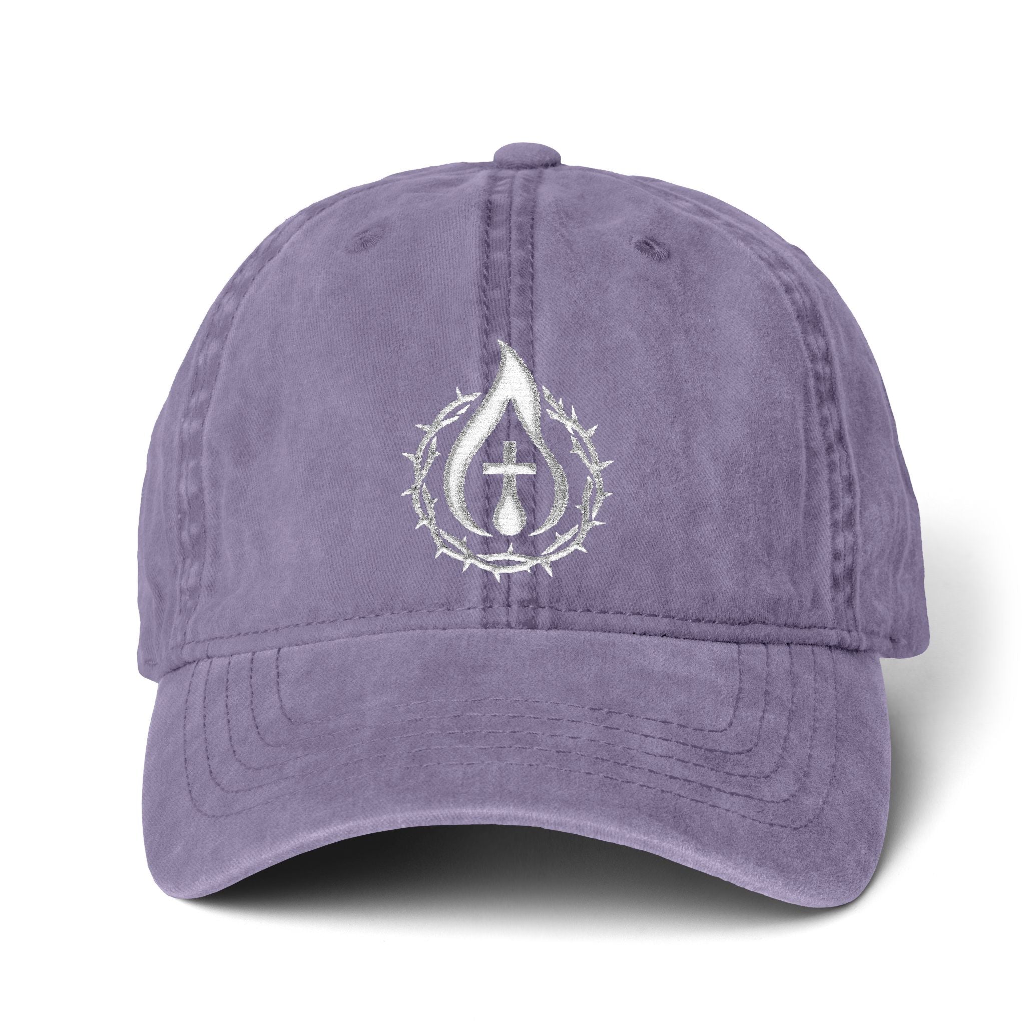 Women's "Anointed" Christian Cap (White Logo) (makeup-resistant w/ concealed ponytail opening)