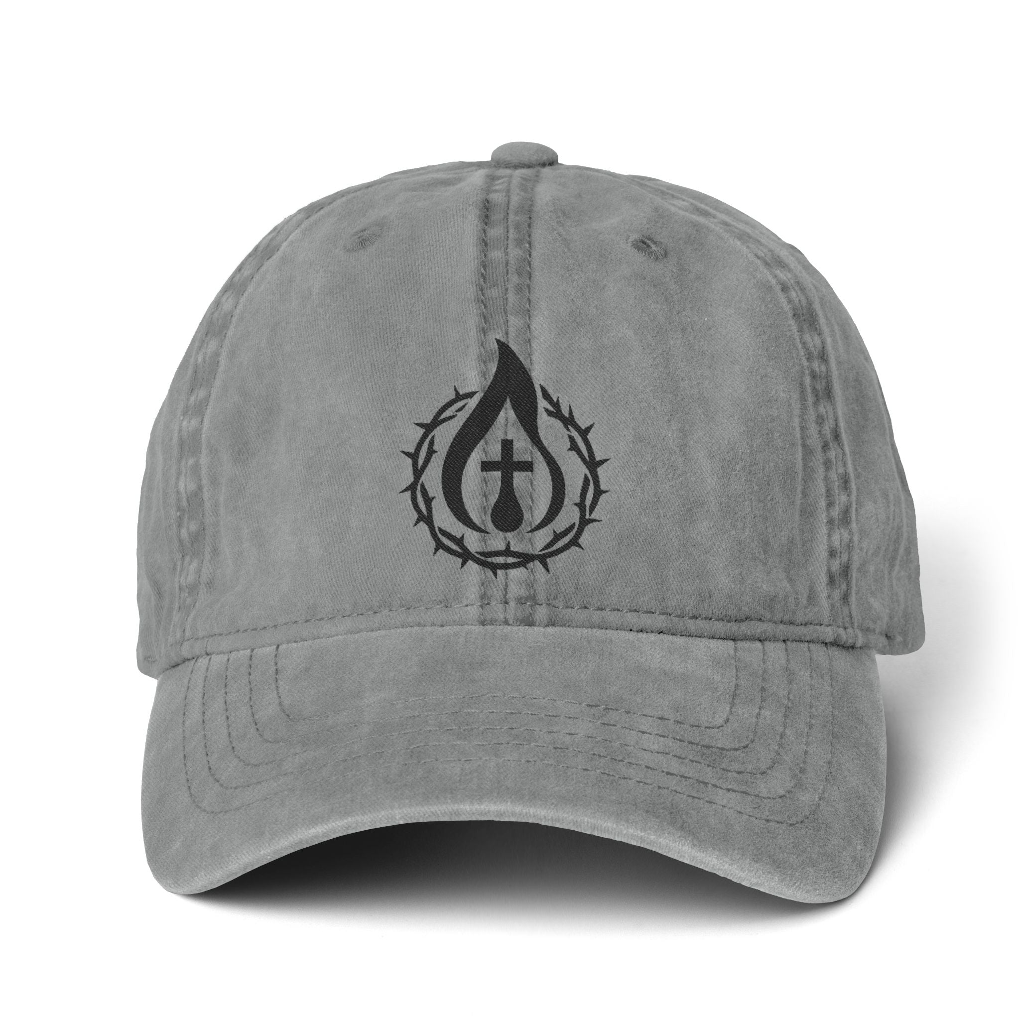 Women's "Anointed" Christian Cap (Black Logo) (makeup-resistant w/ concealed ponytail opening)