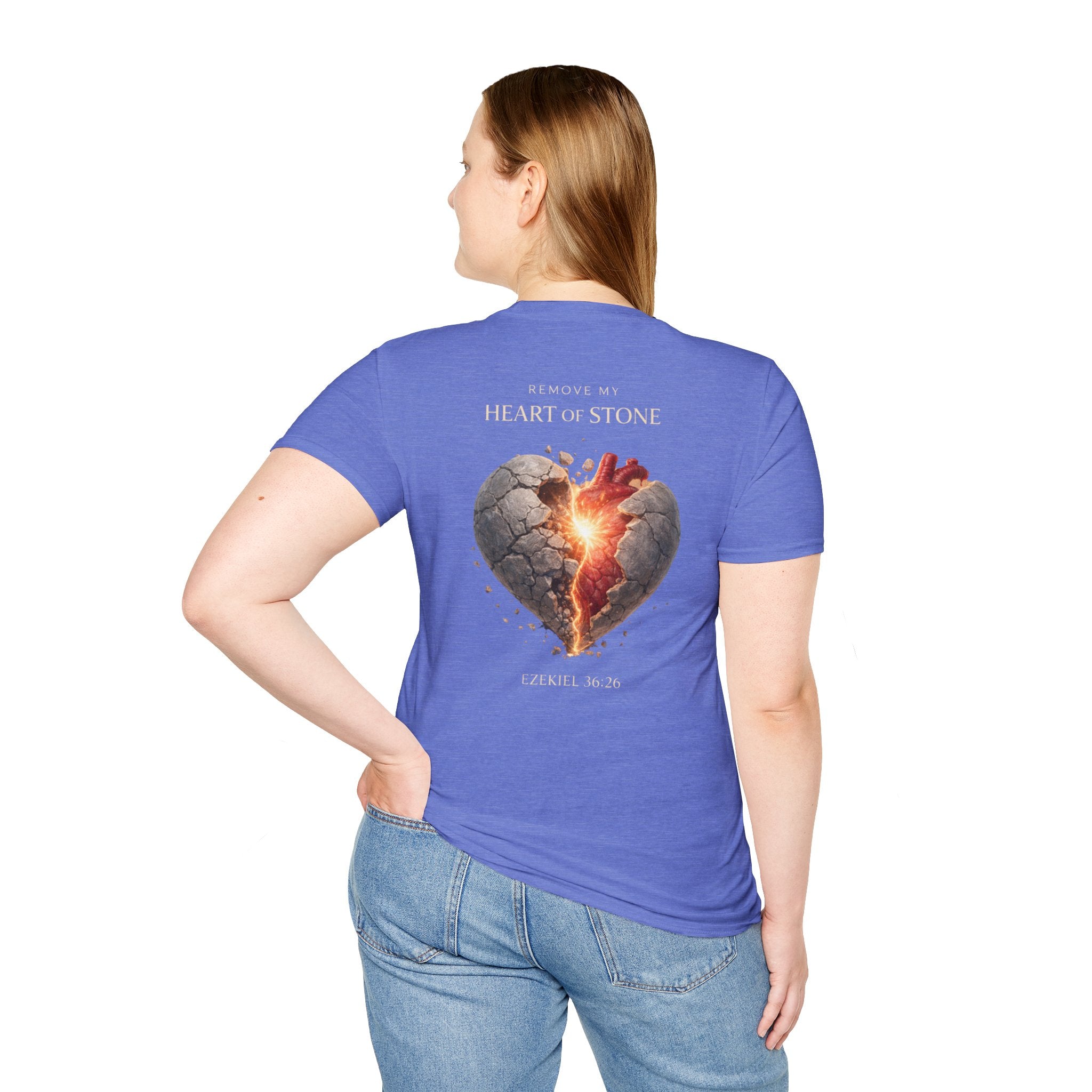 Ezekiel 36:26 - "Heart of Flesh" (Ladies) (Design on Back/Logo on Front)