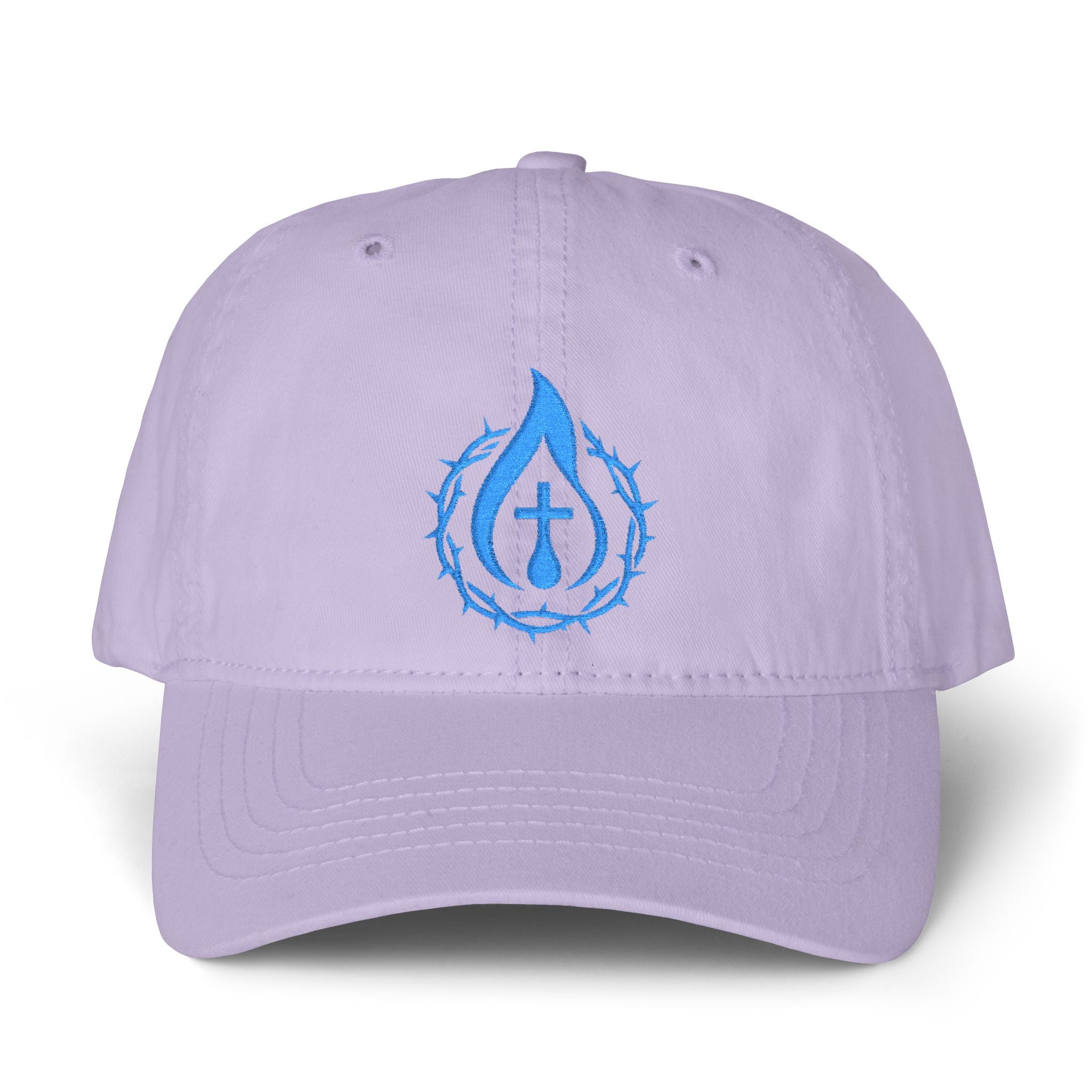 Women's "Anointed" Christian Cap (Blue Logo) (makeup-resistant, concealed ponytail opening)