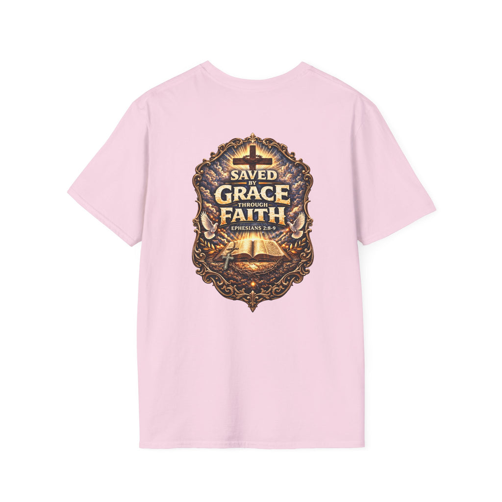 "Saved by Grace" (Alt Design) (Design on Back/Logo on Front)