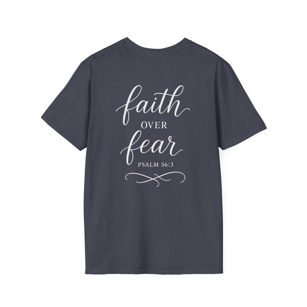 "Faith Over Fear" (Ladies) (Design on Back/Logo on Front)