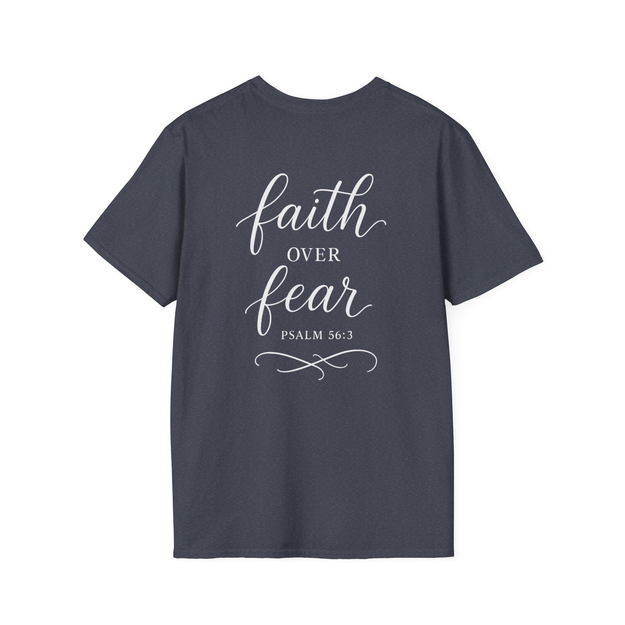 "Faith Over Fear" (Ladies) (Design on Back/Logo on Front)