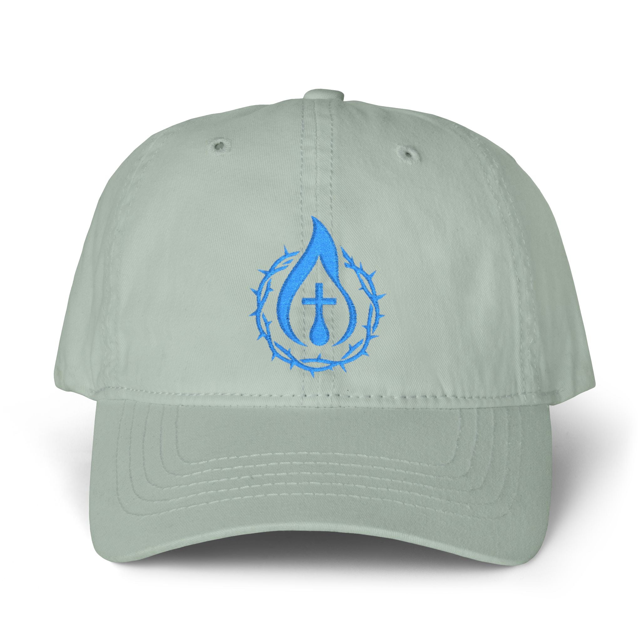 Women's "Anointed" Christian Cap (Blue Logo) (makeup-resistant, concealed ponytail opening)