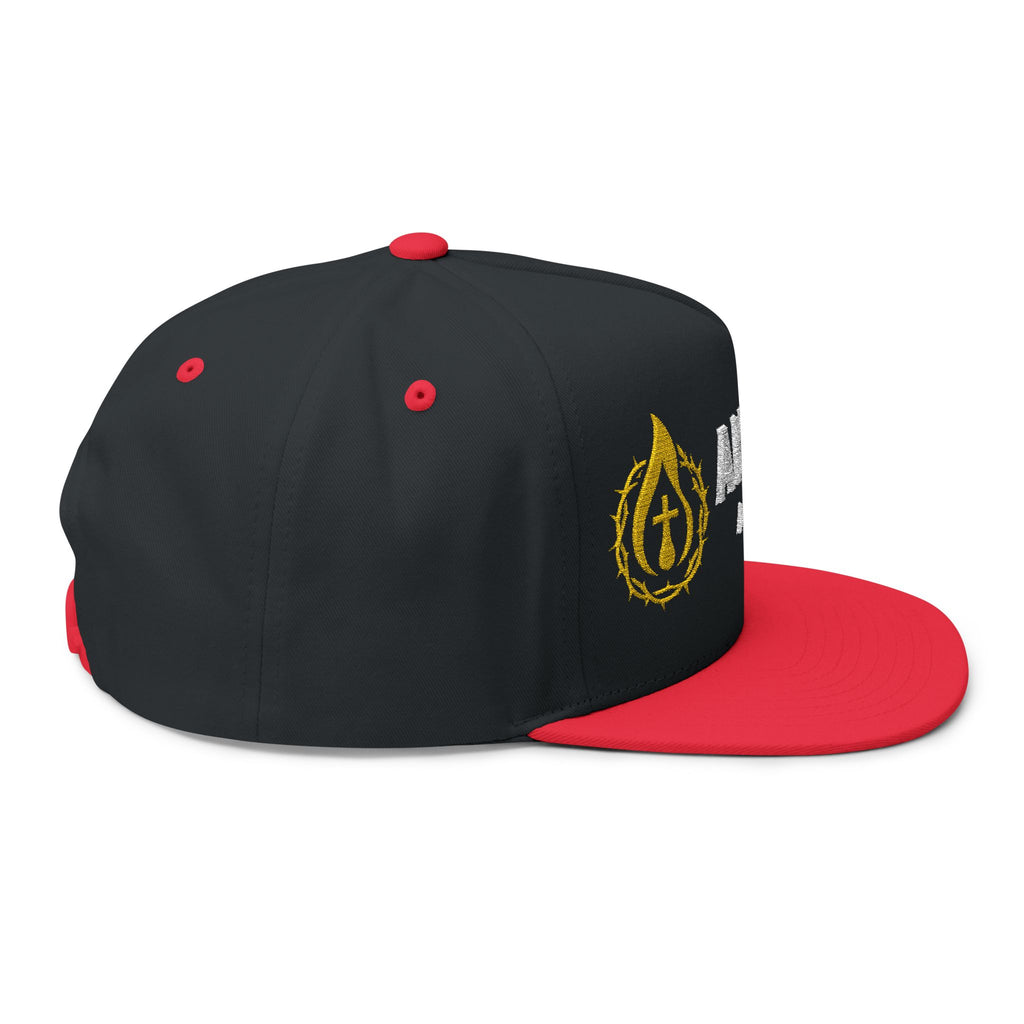 Flat Bill Snapback (White/No Outline)