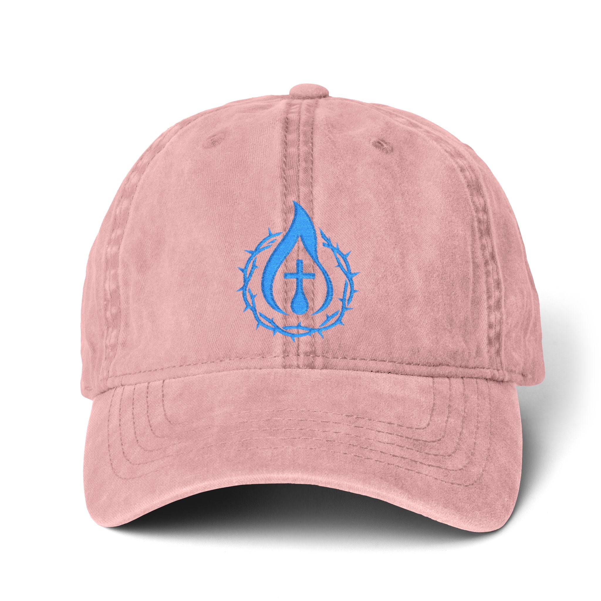 Women's "Anointed" Christian Cap (Blue Logo) (makeup-resistant, concealed ponytail opening)