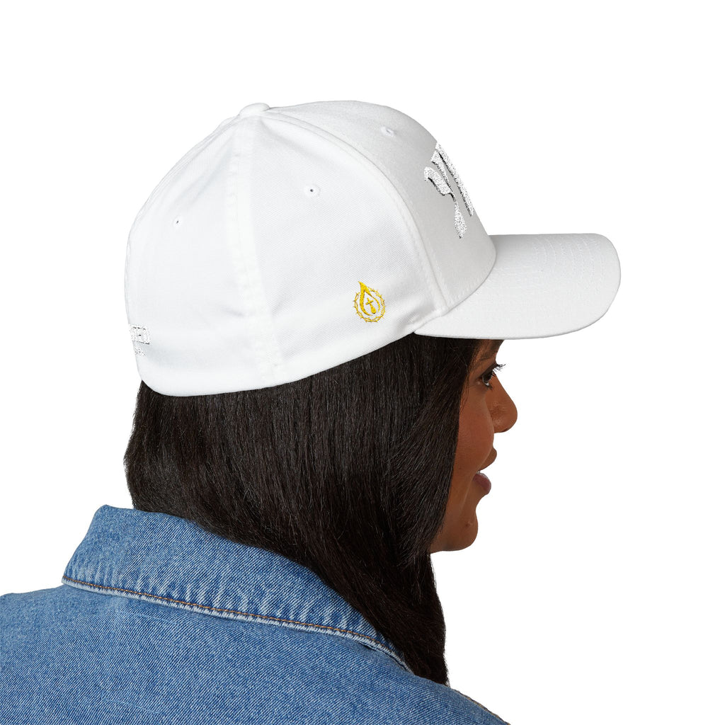 Signature Series "YHWH" FlexFit Closed-Back (White) (Triple Embroidered)