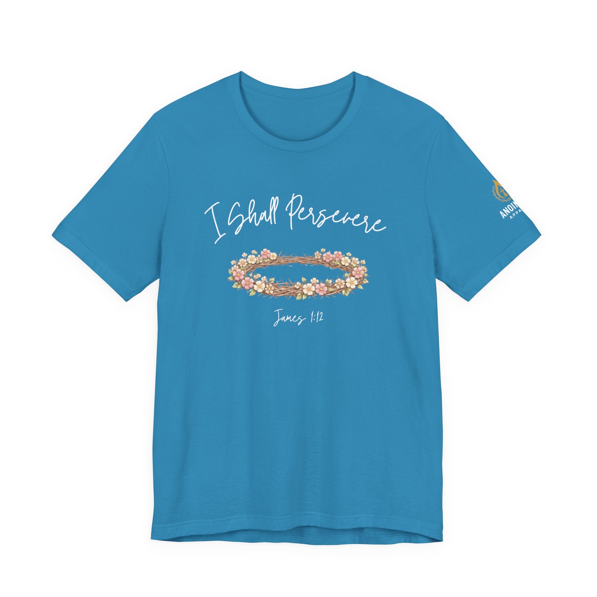 James 1:12 - "Crown of Life" (Ladies) (Design on Front/Logo on Sleeve)