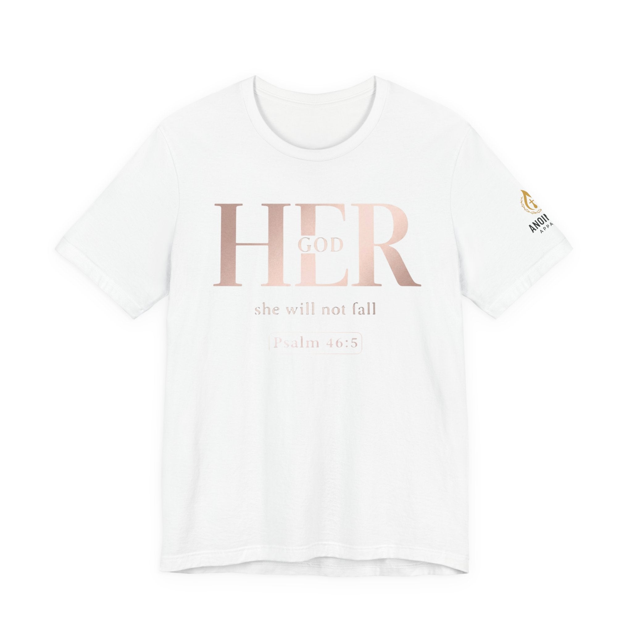 Psalm 46:5 - "God is Within Her" (Ladies) (Design on Front/Logo on Sleeve)