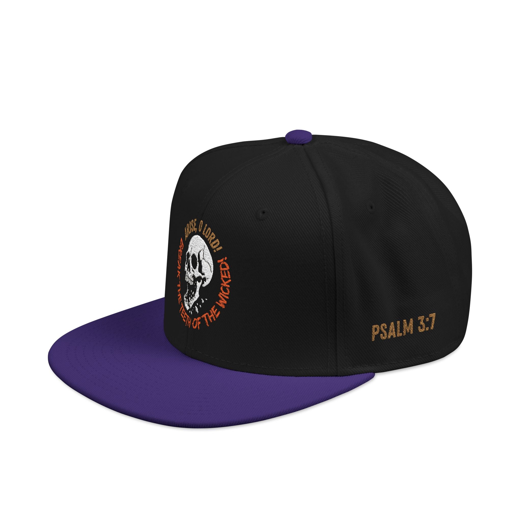 "Psalm 3:7" Snapback (Embroidered Front, Left and Right Sides)
