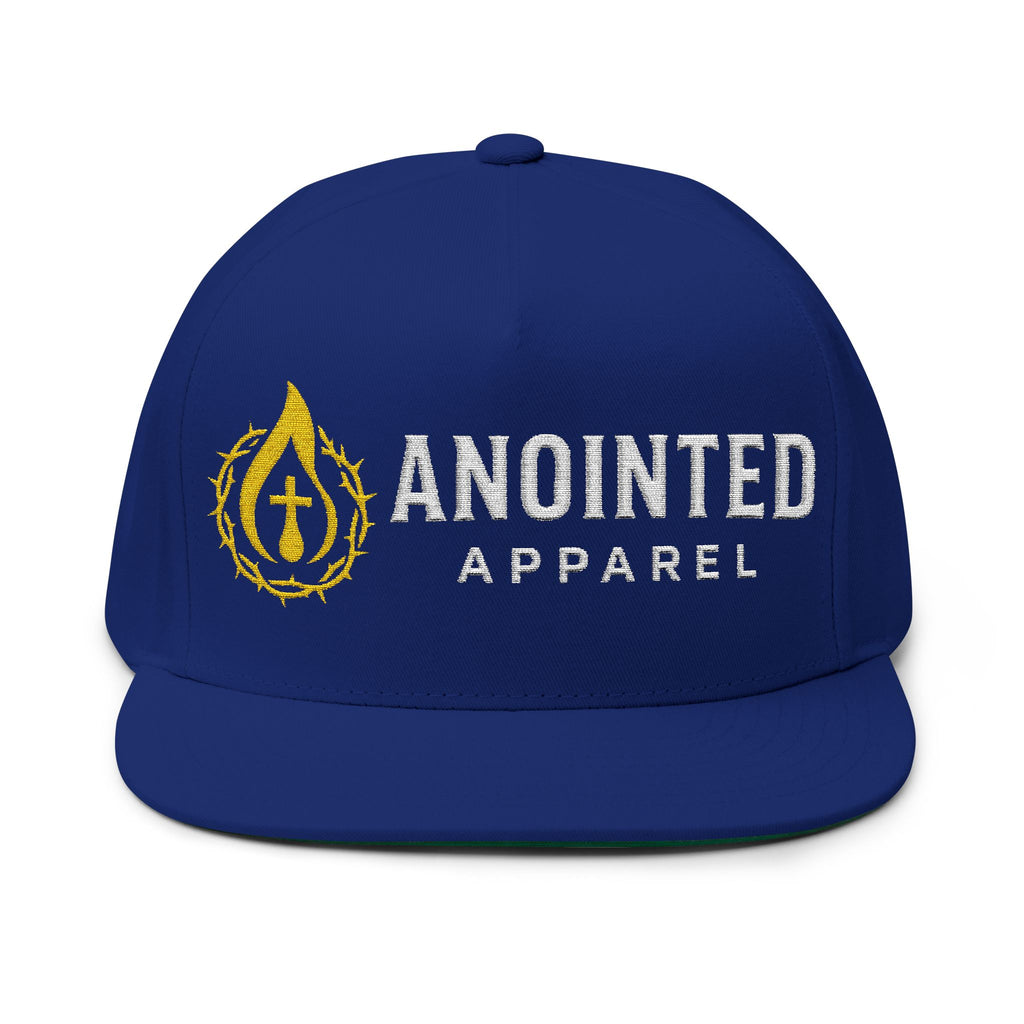 Flat Bill Snapback (White/No Outline)