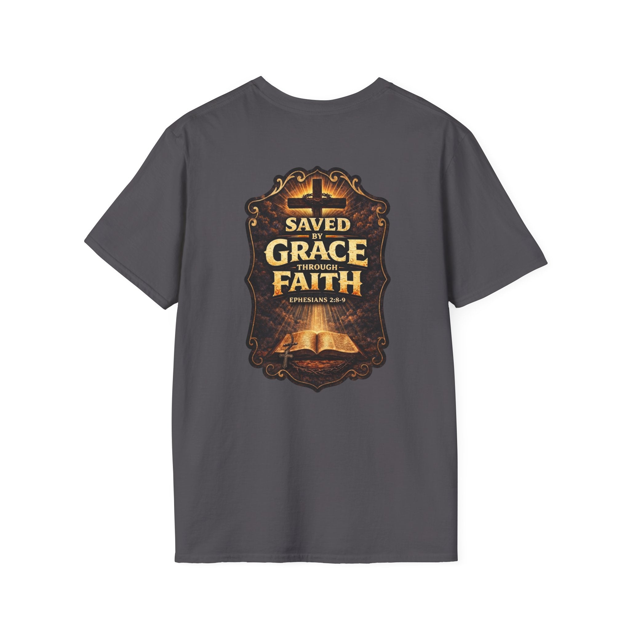 "Saved by Grace" (Design on Back/Logo on Front)