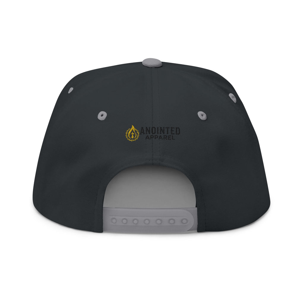 "YHWH" (Black) Flat Bill Snapback (Embroidered Front/Back)