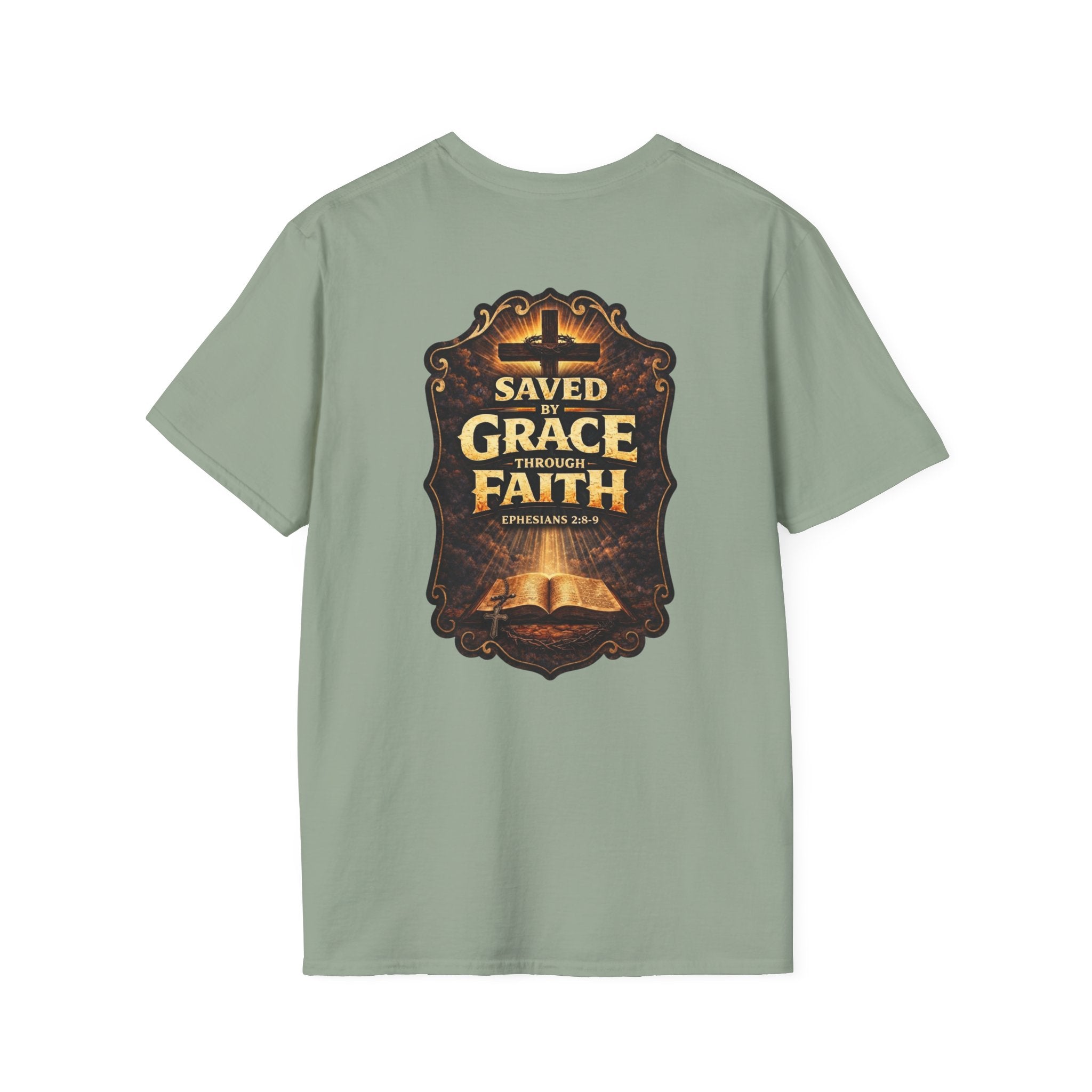"Saved by Grace" (Design on Back/Logo on Front)