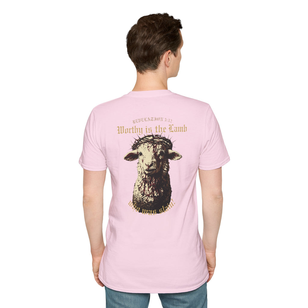 Revelation 5:12 - "Worthy is the Lamb" (Design on Back/Logo on Front)