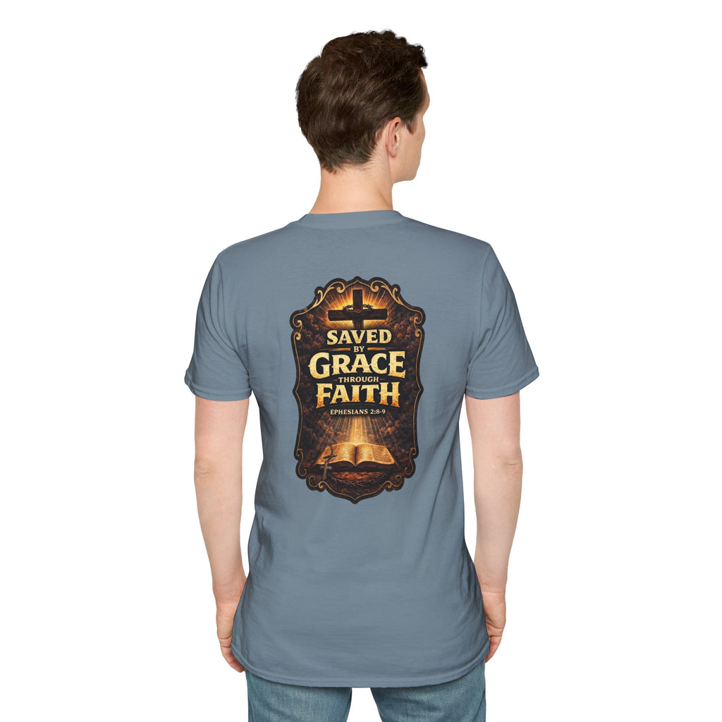 "Saved by Grace" (Design on Back/Logo on Front)
