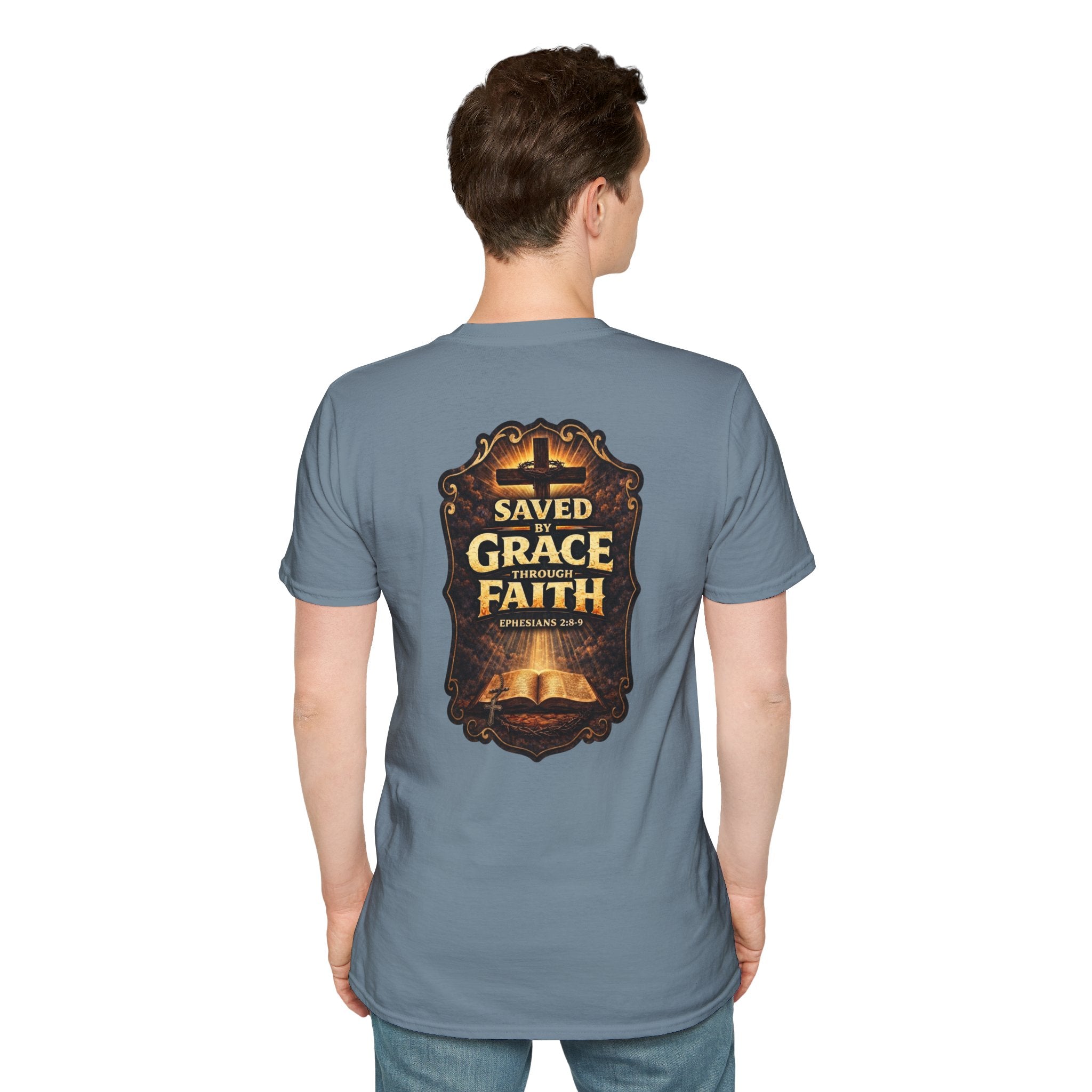 "Saved by Grace" (Design on Back/Logo on Front)