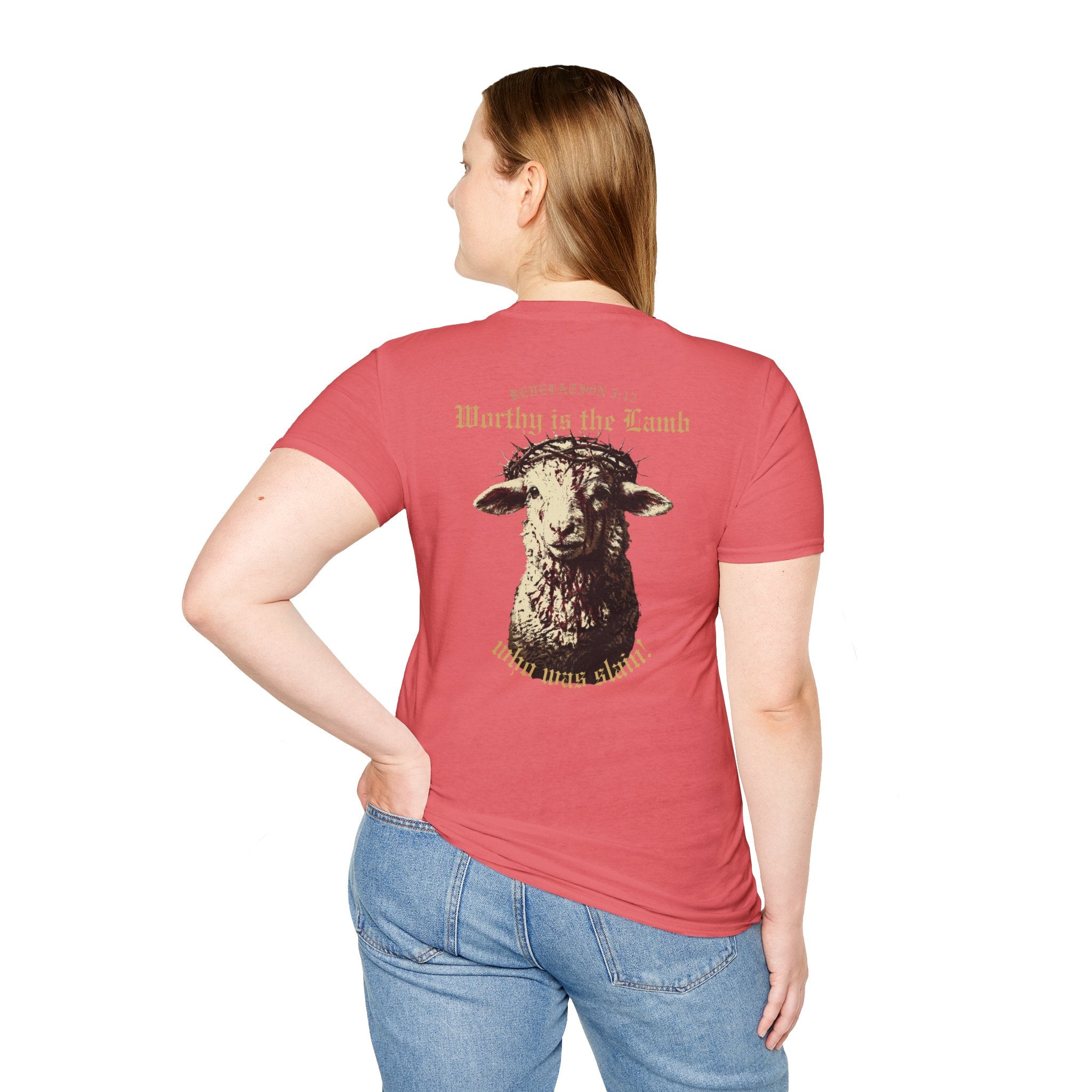Revelation 5:12 - "Worthy is the Lamb" (Design on Back/Logo on Front)