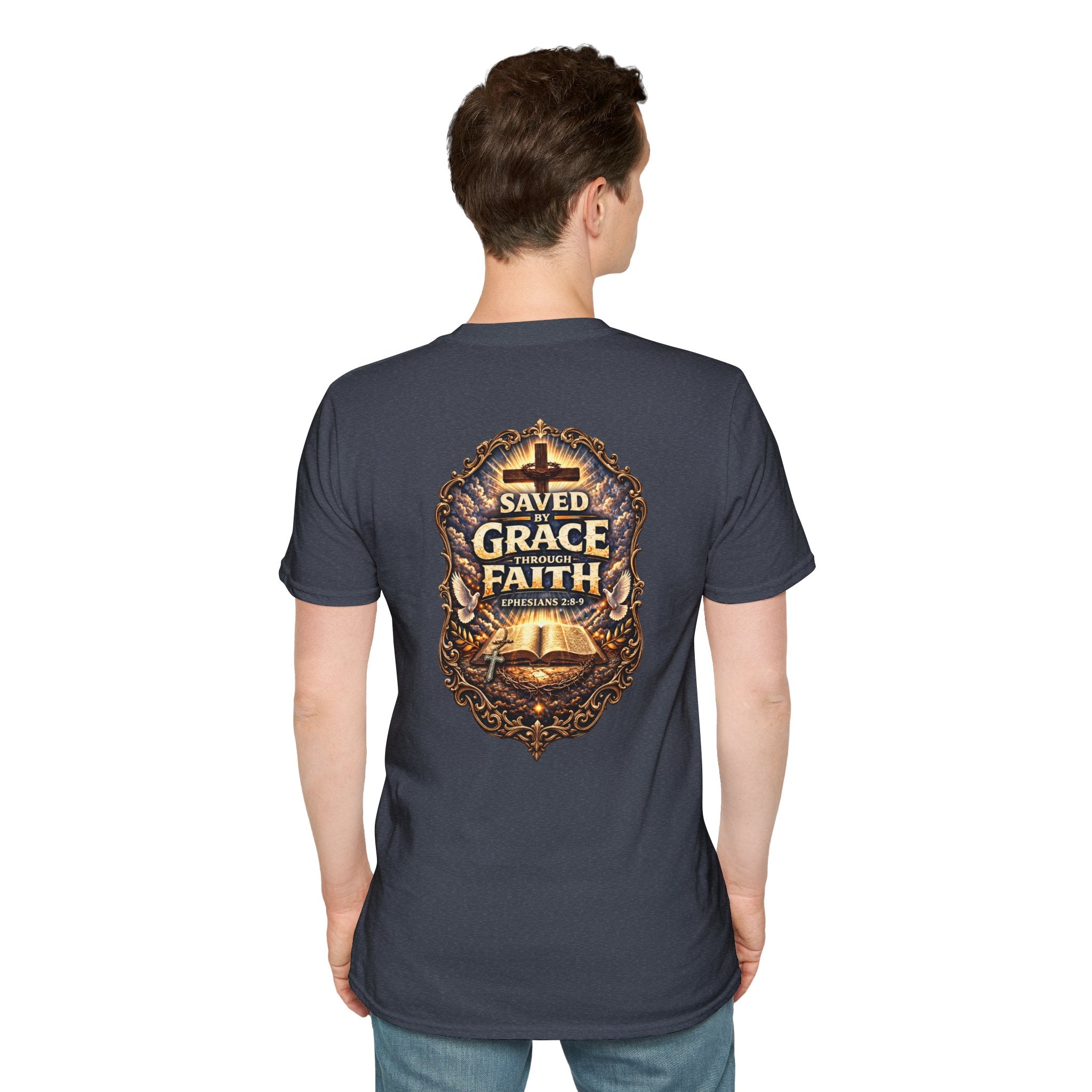 "Saved by Grace" (Alt Design) (Design on Back/Logo on Front)