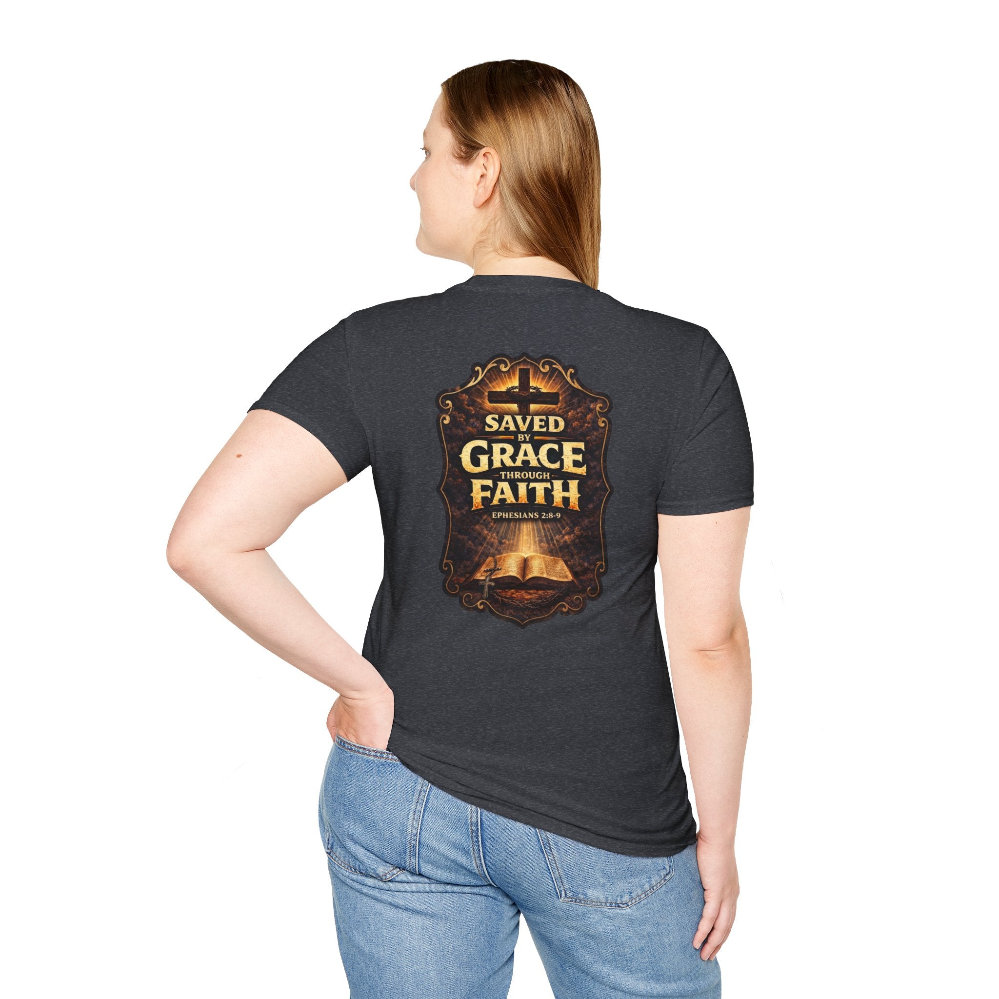 "Saved by Grace" (Design on Back/Logo on Front)