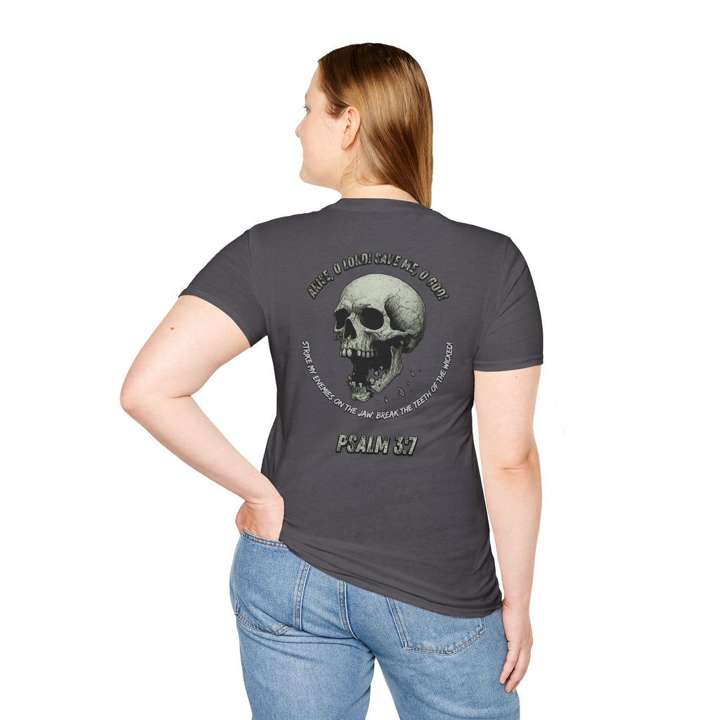Psalm 3:7 - "Arise, O LORD!" (Monochrome) (Design on Back/Logo on Front)