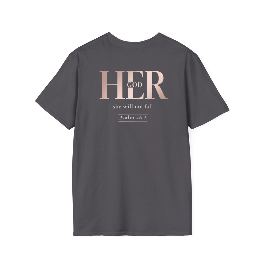 Psalm 46:5 - "God is Within Her" (Ladies) (Design on Back/Logo on Front)