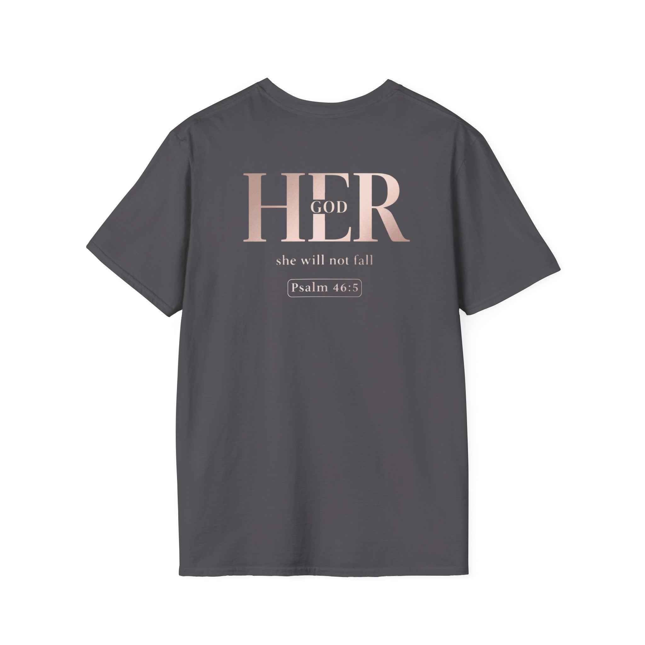 Psalm 46:5 - "God is Within Her" (Ladies) (Design on Back/Logo on Front)