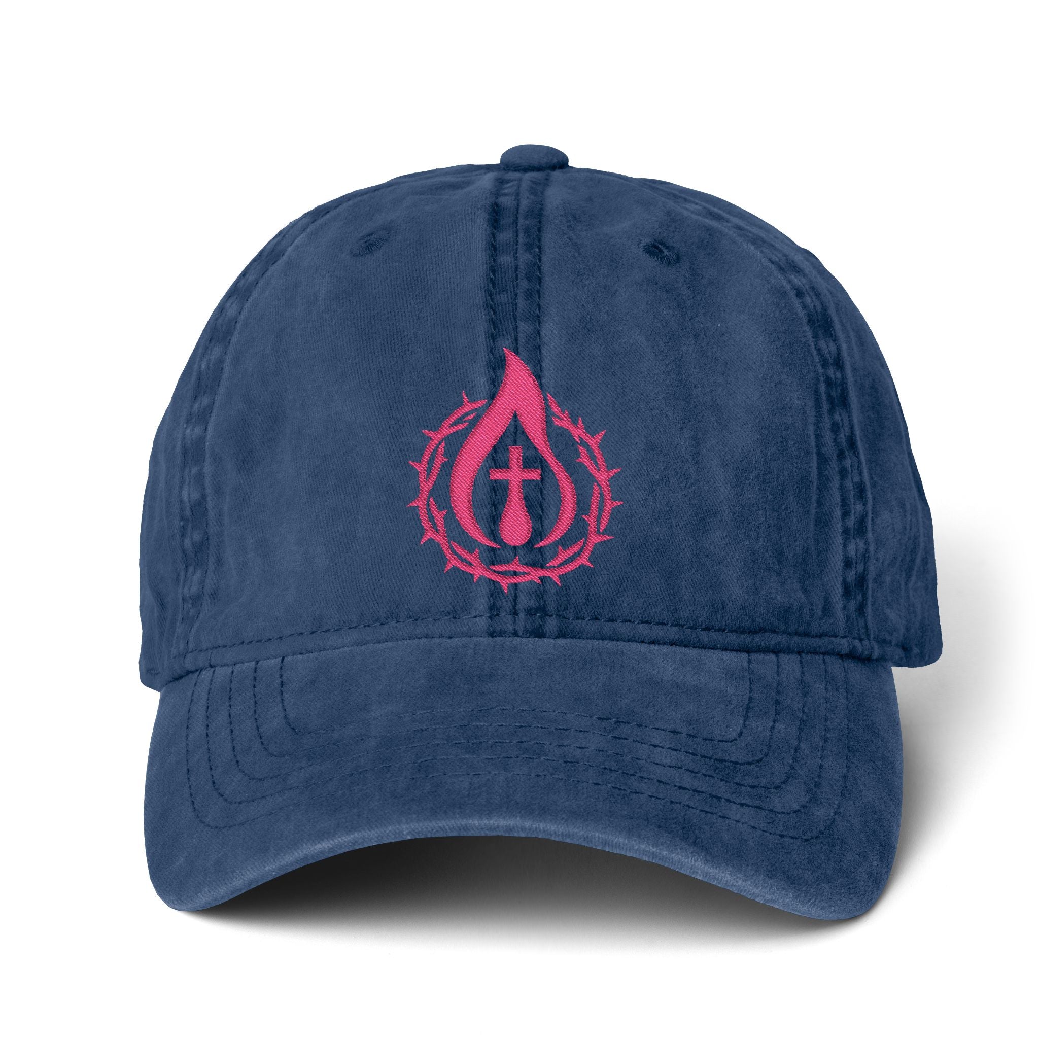 Women's "Anointed" Christian Cap (Pink Logo) (makeup-resistant w/ concealed ponytail opening)