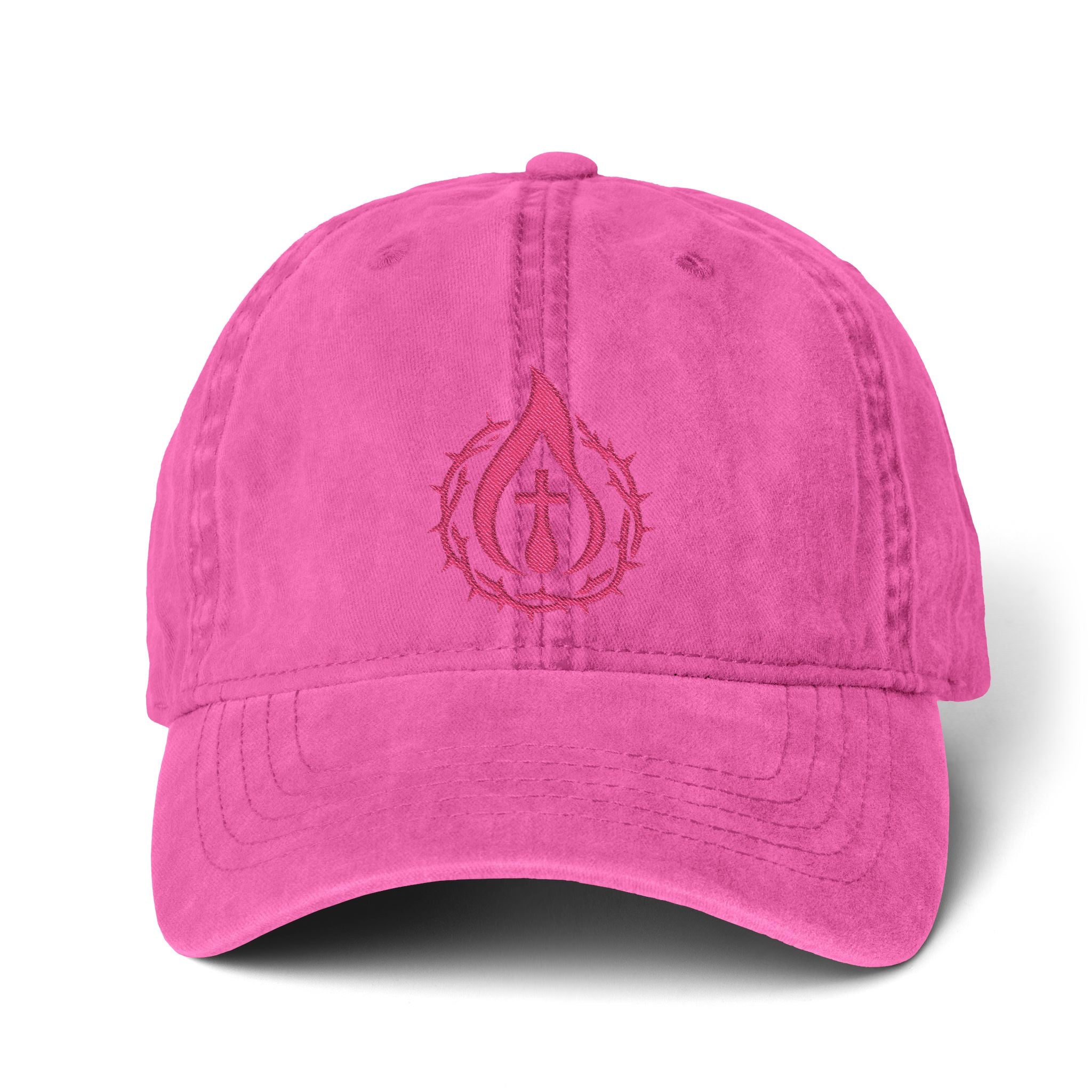 Women's "Anointed" Christian Cap (Pink Logo) (makeup-resistant w/ concealed ponytail opening)
