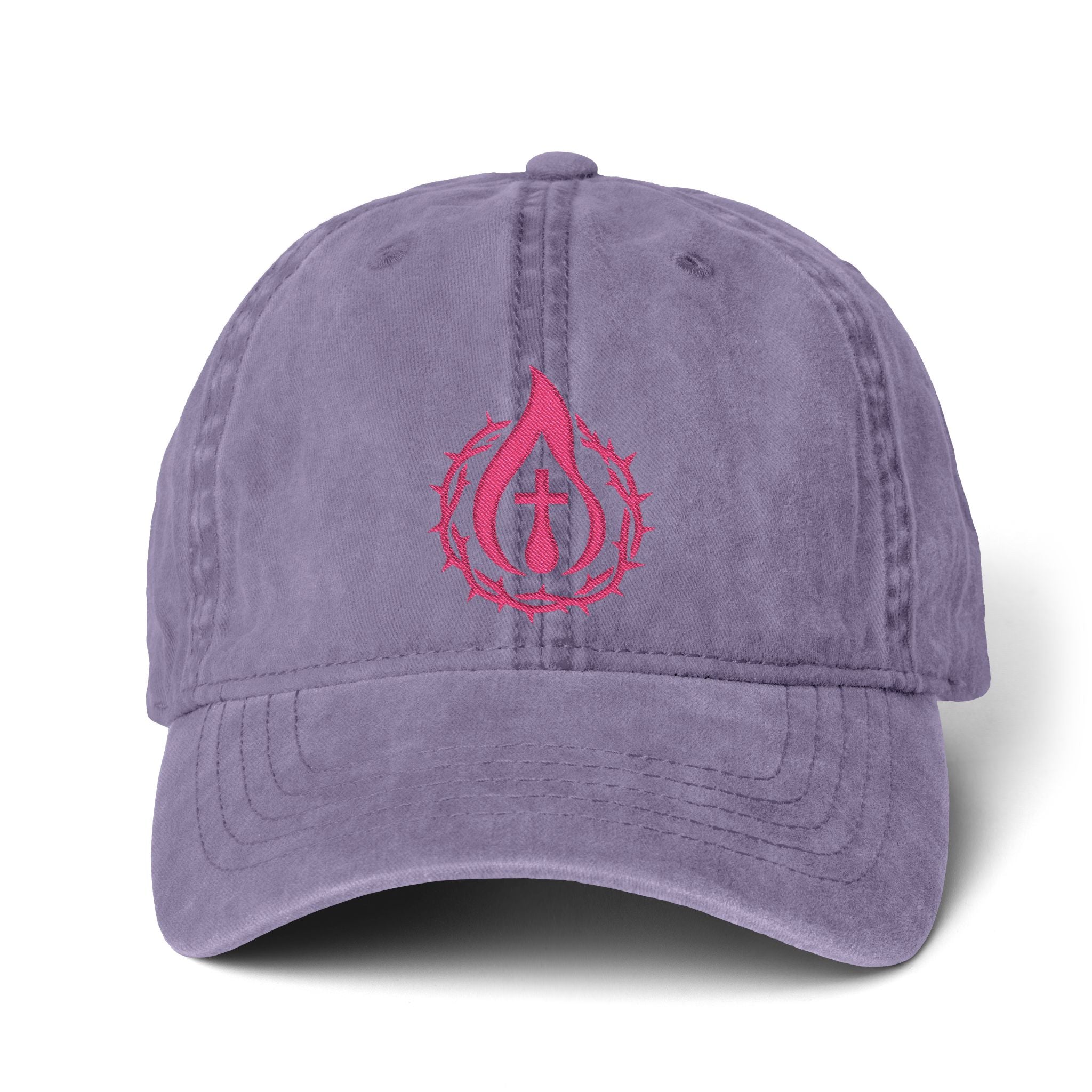 Women's "Anointed" Christian Cap (Pink Logo) (makeup-resistant w/ concealed ponytail opening)