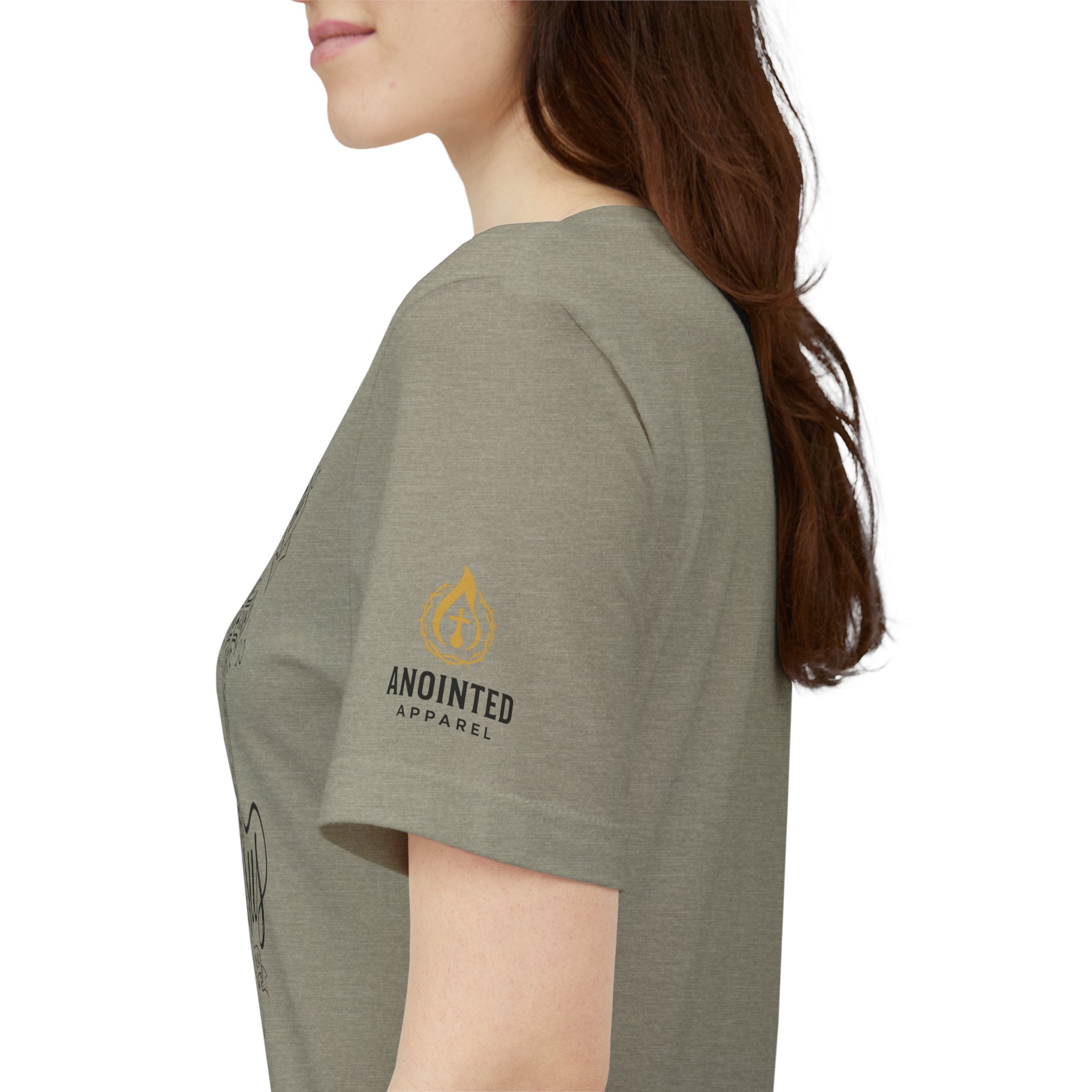 (NLE EDITION) Romans 8:14 - "I Ride With Jesus" (Ladies) (Design on Front/Logo on Sleeve)