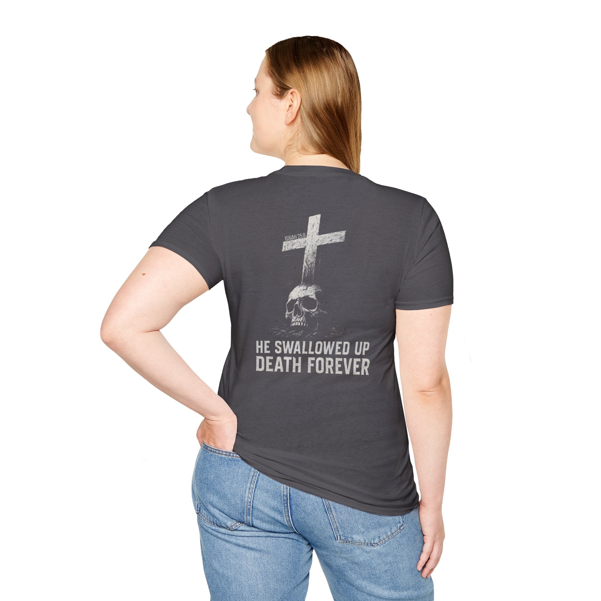 "Swallowed Death" (Light) (Design on Back/Logo on Front)