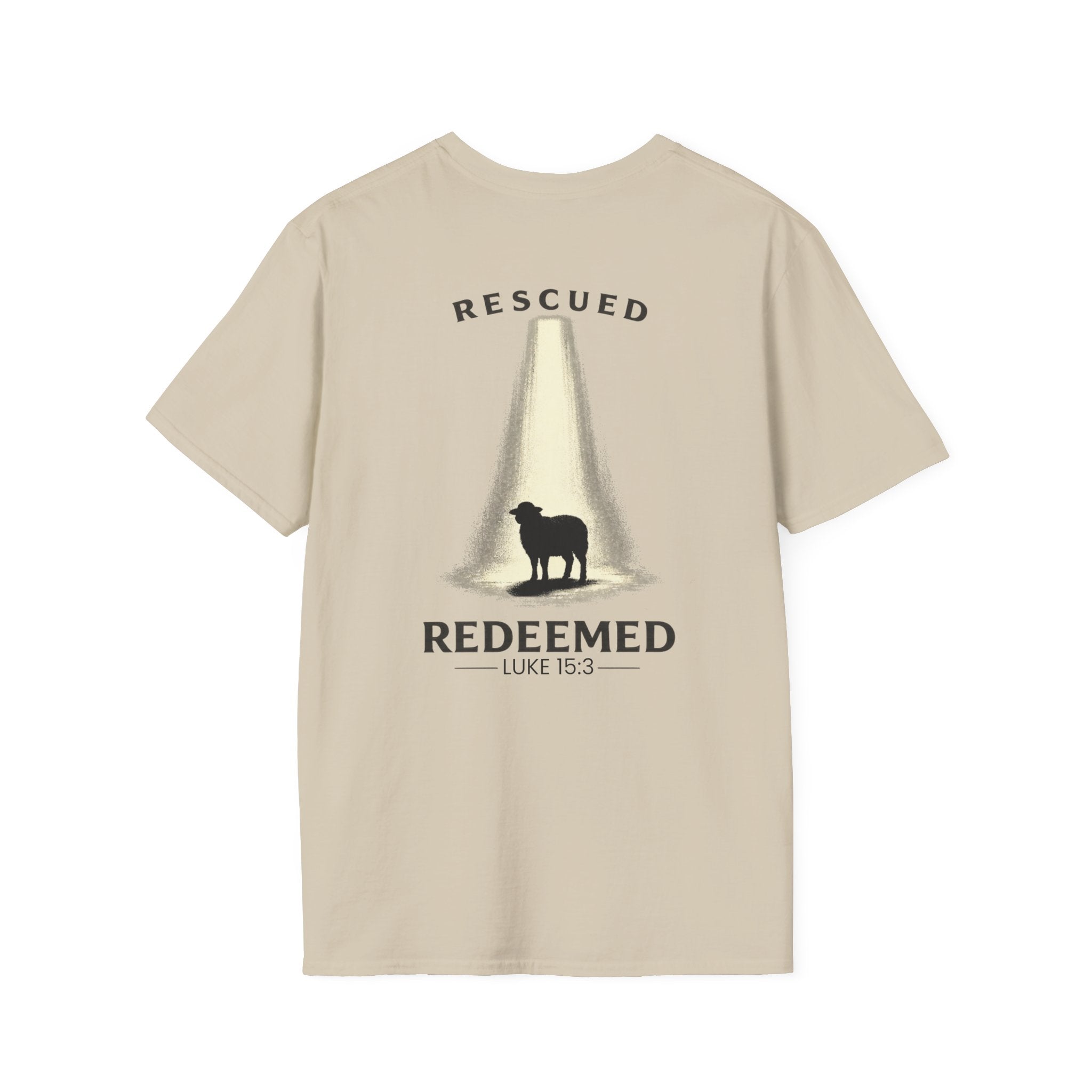 "Rescued and Redeemed" - Black Sheep Edition (Design on Back/Logo on Front)