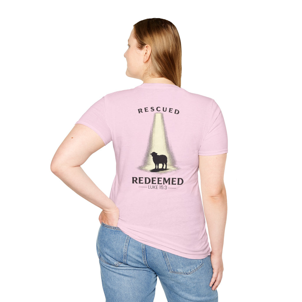 "Rescued and Redeemed" - Black Sheep Edition (Design on Back/Logo on Front)