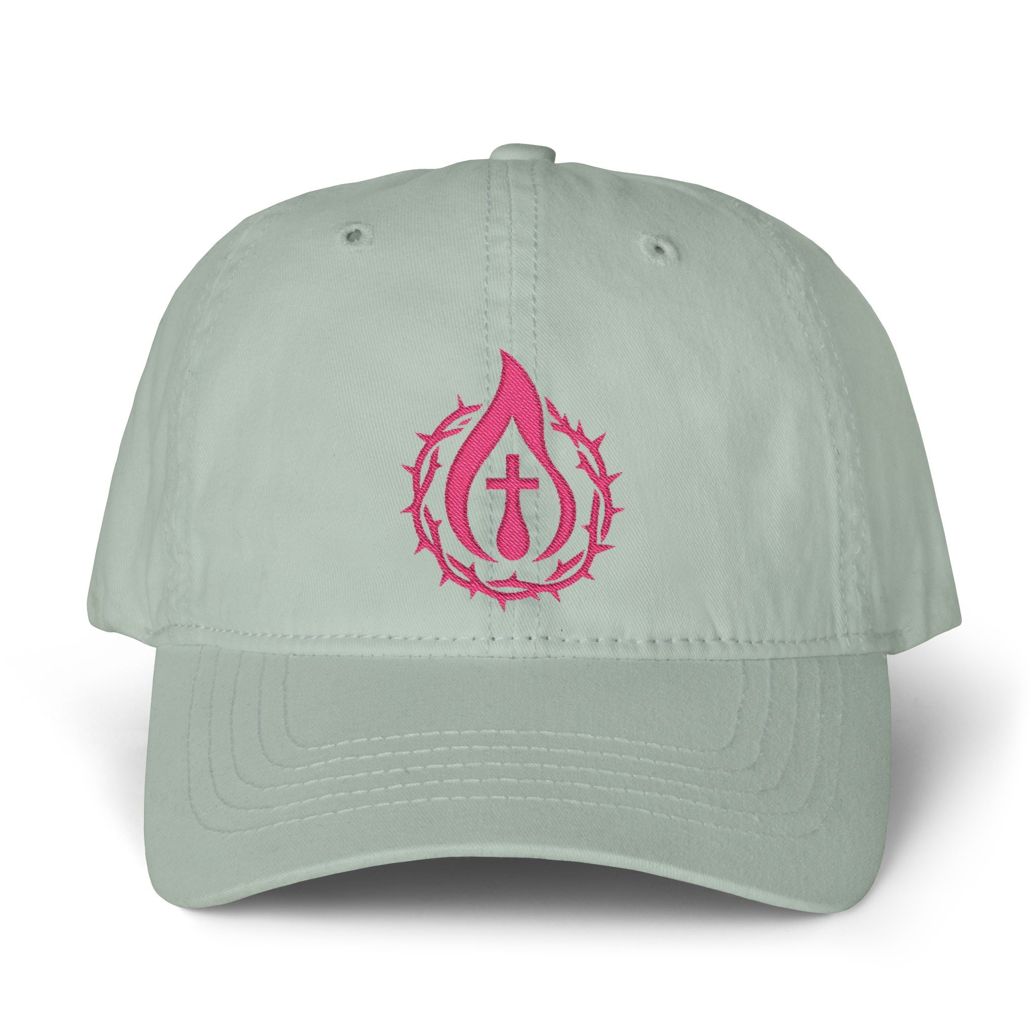 Women's "Anointed" Christian Cap (Pink Logo) (makeup-resistant w/ concealed ponytail opening)