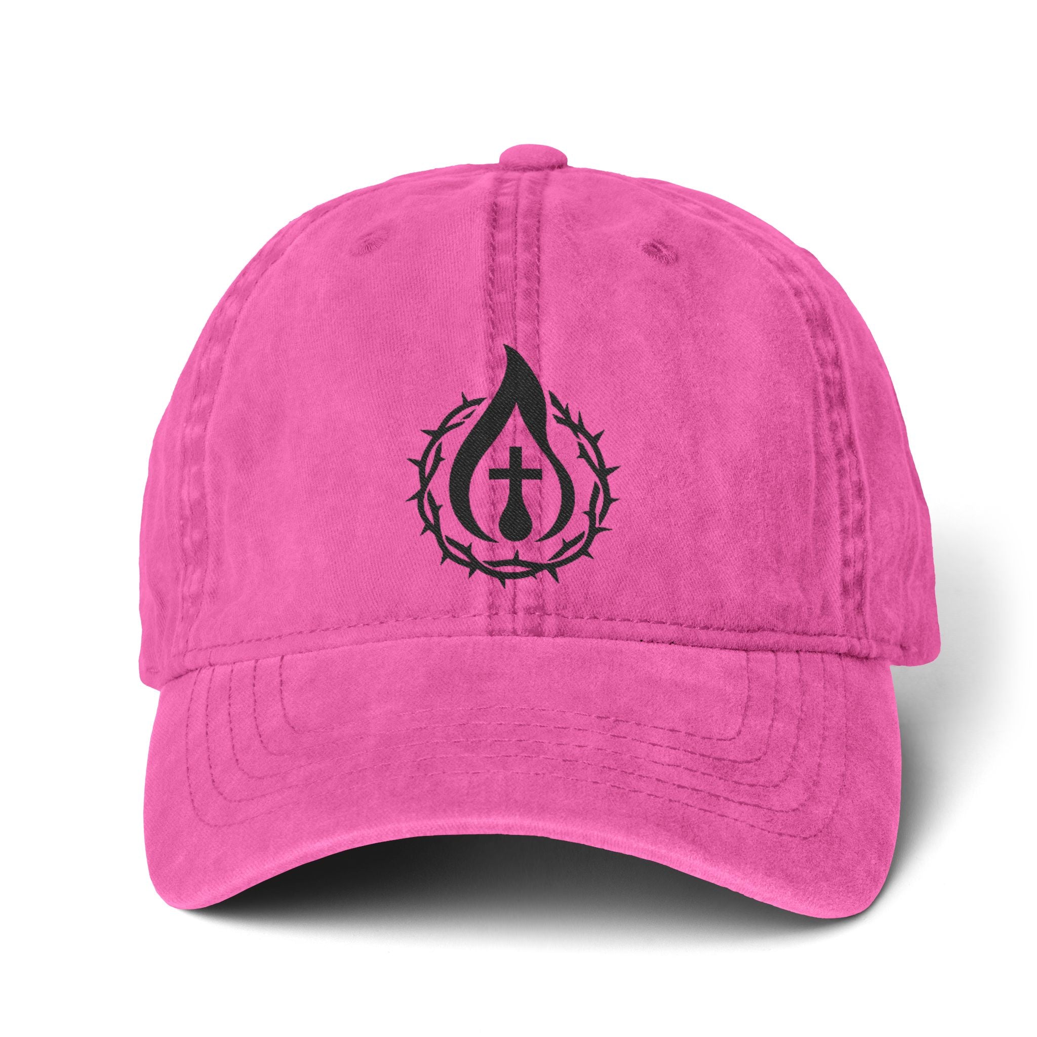 Women's "Anointed" Christian Cap (Black Logo) (makeup-resistant w/ concealed ponytail opening)