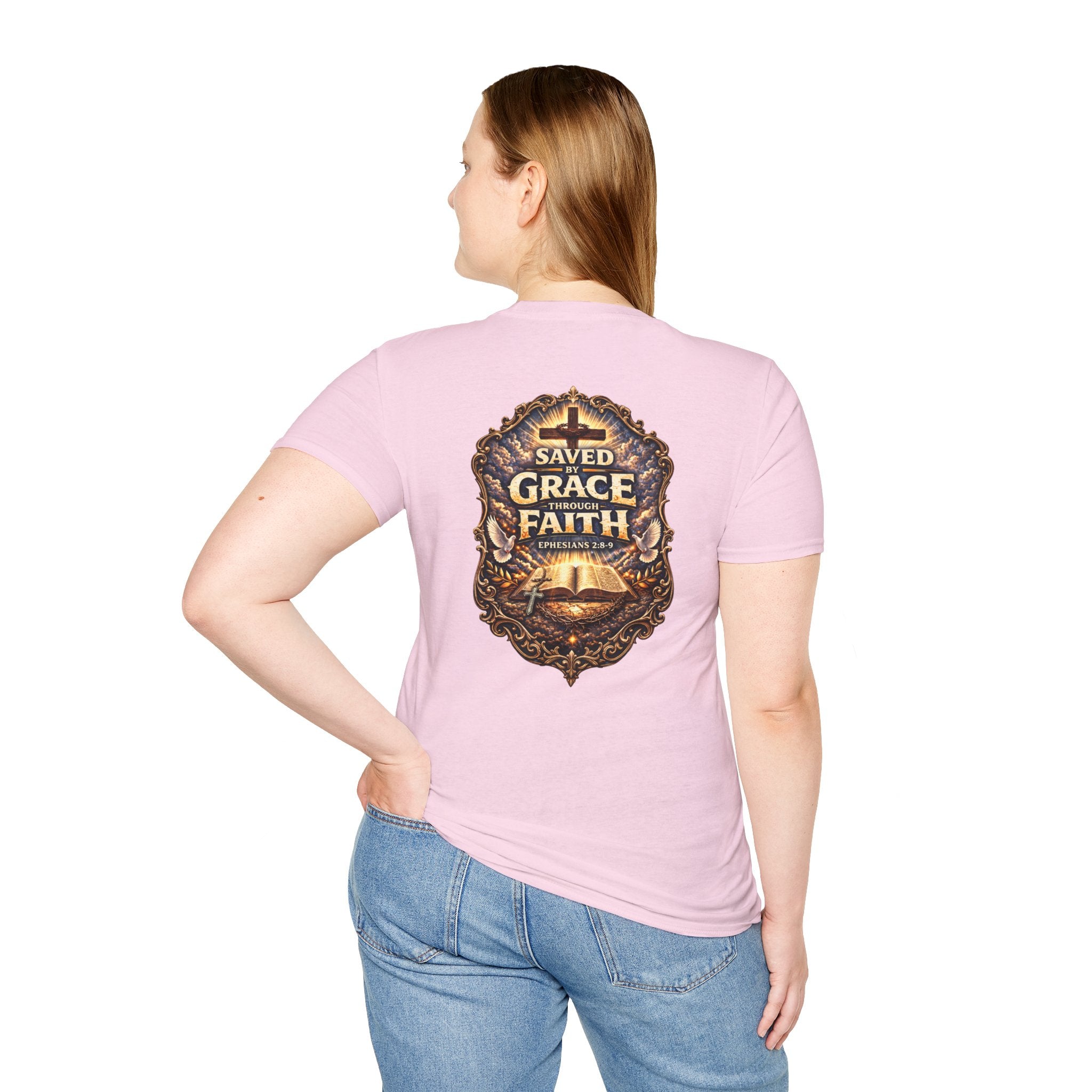 "Saved by Grace" (Alt Design) (Design on Back/Logo on Front)