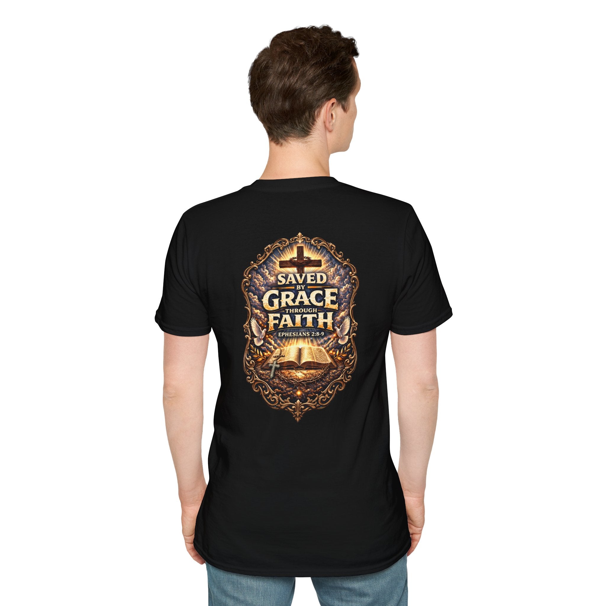 "Saved by Grace" (Alt Design) (Design on Back/Logo on Front)