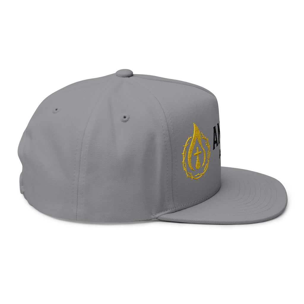 Flat Bill Snapback (Black/No Outline)